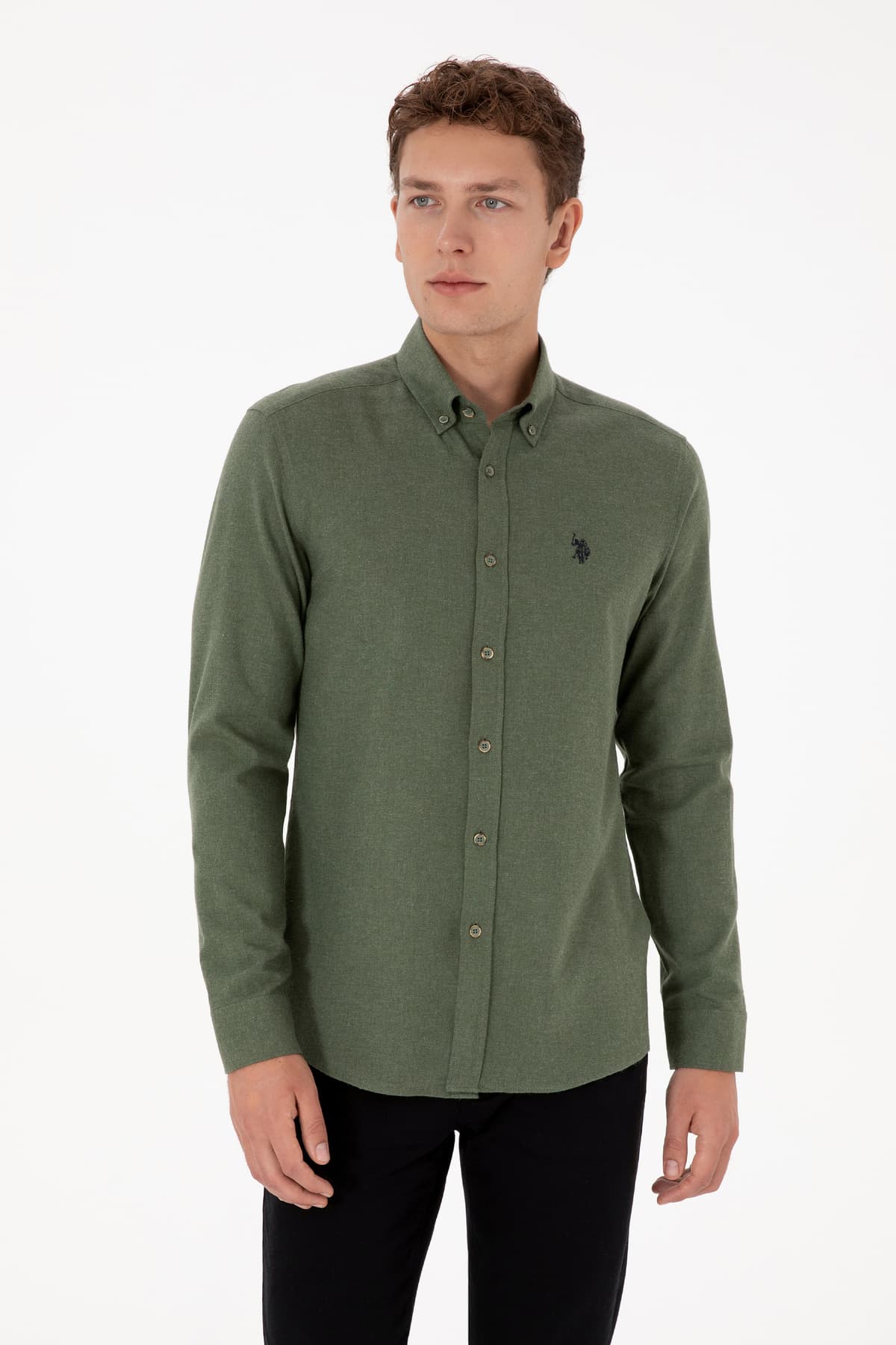 پیراهن مردانه U.S. Polo Assn. خاکی آستینبلند ساده مدل 50316721-VR027 پیراهن مردانه U.S. Polo Assn. خاکی آستینبلند ساده مدل 50316721-VR027