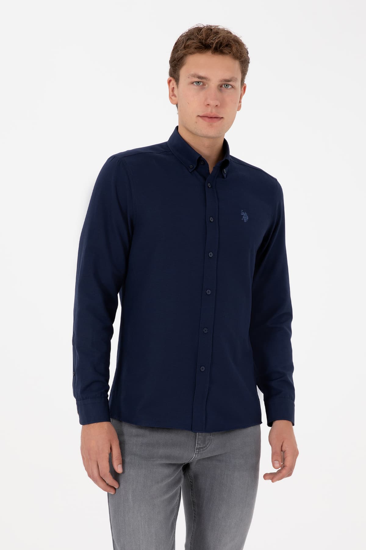 پیراهن مردانه U.S. Polo Assn. سفید آستینبلند ساده مدل 50316723-VR013 پیراهن مردانه U.S. Polo Assn. سفید آستینبلند ساده مدل 50316723-VR013