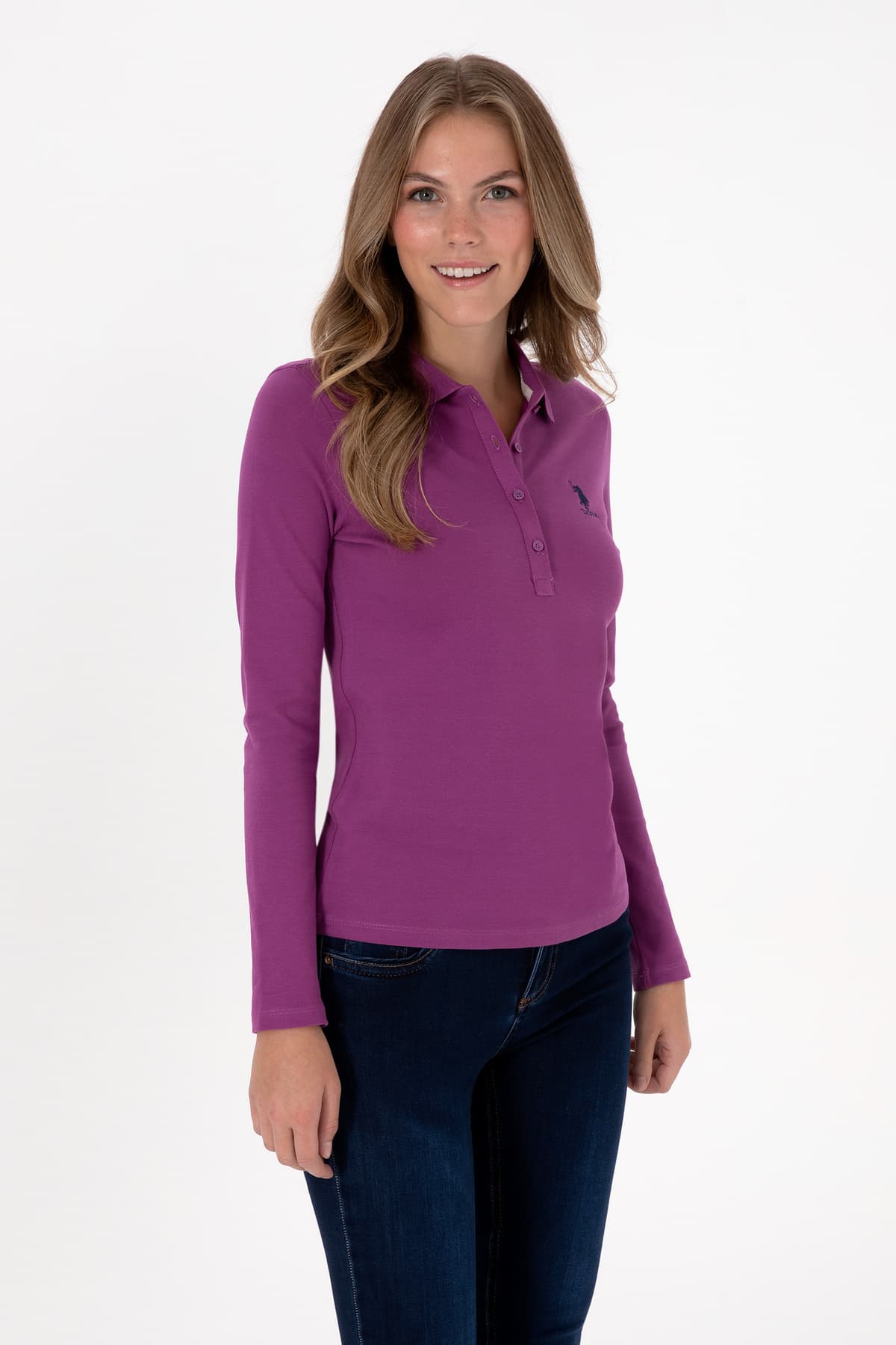 سوئیشرت زنانه U.S. Polo Assn. بیسیک یقه پولو بنفش مدل 50307755-VR037 سوئیشرت زنانه U.S. Polo Assn. بیسیک یقه پولو بنفش مدل 50307755-VR037