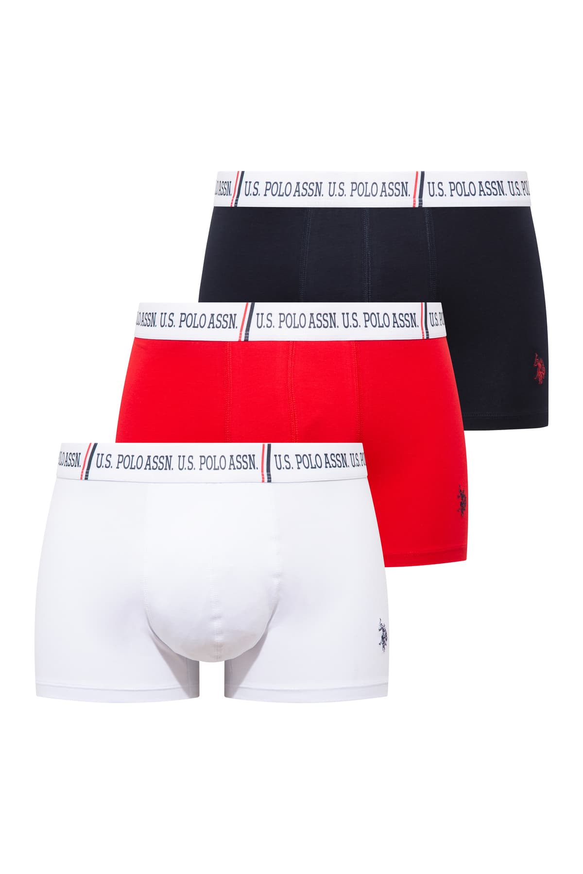 باکسر مردانه U.S. Polo Assn. 3 تایی قرمز، سرمهای و سفید مدل 80651 باکسر مردانه U.S. Polo Assn. 3 تایی قرمز، سرمهای و سفید مدل 80651