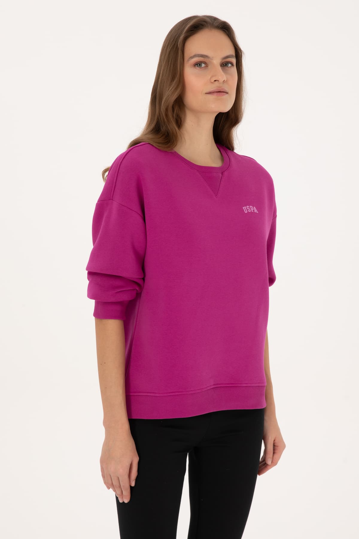 سوئیشرت زنانه U.S. Polo Assn. فوشیا شاردون یقه گرد مدل 50313586-VR023 سوئیشرت زنانه U.S. Polo Assn. فوشیا شاردون یقه گرد مدل 50313586-VR023