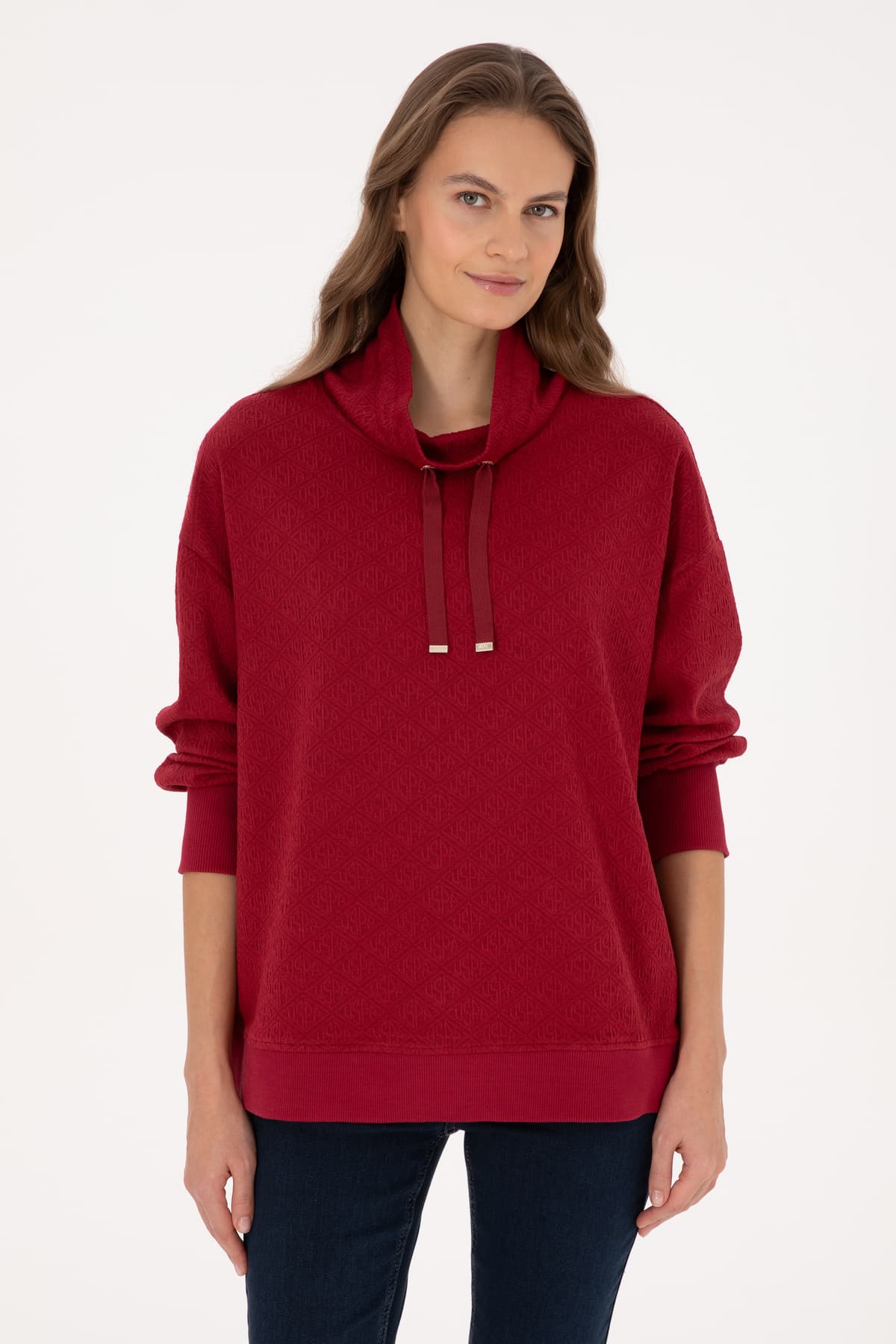 سویشرت زنانه U.S. Polo Assn. زرشکی مدل 50309077-VR014 سویشرت زنانه U.S. Polo Assn. زرشکی مدل 50309077-VR014
