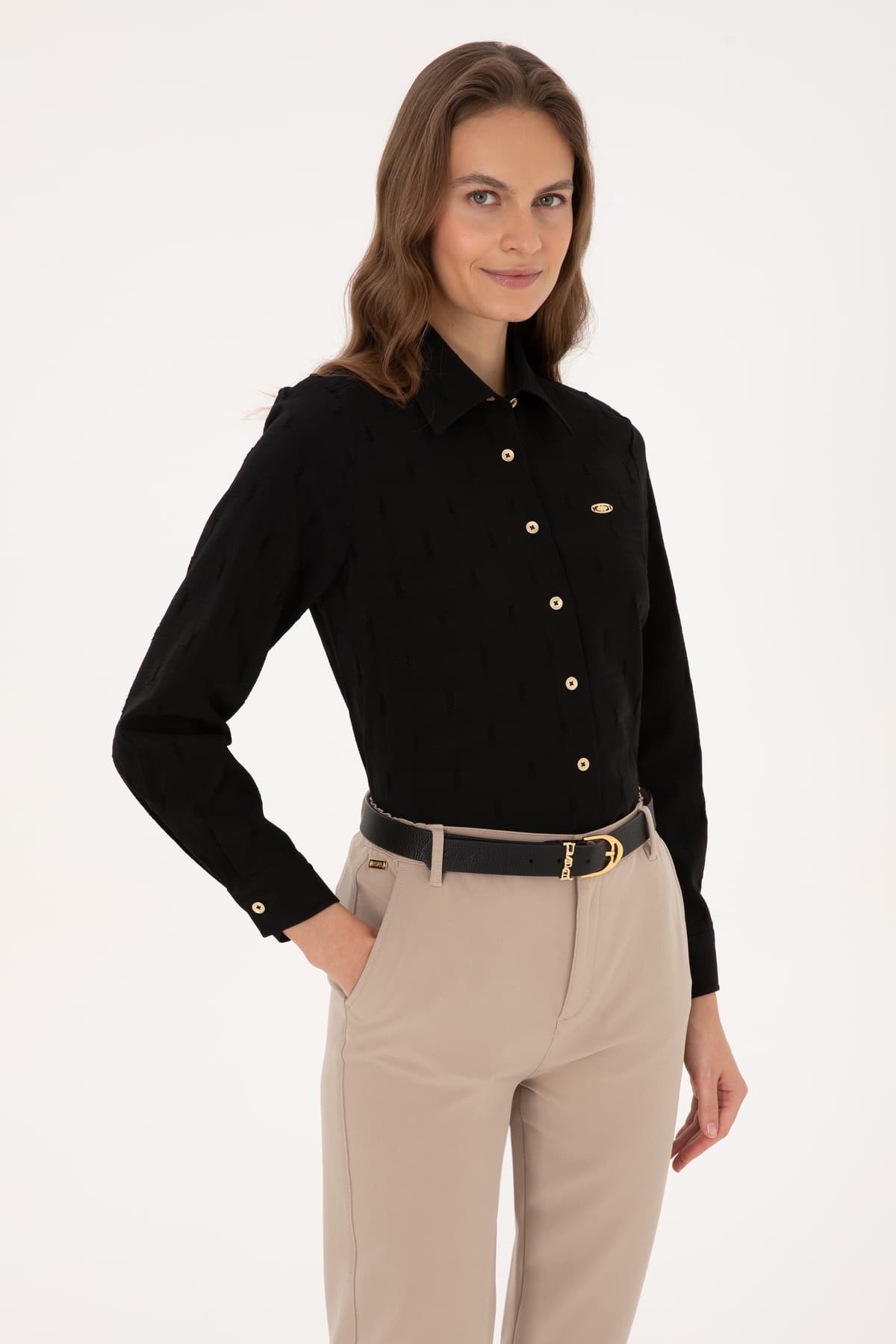 پیراهن زنانه آستینبلند مشکی U.S. Polo Assn. مدل 50308707-VR046 پیراهن زنانه آستینبلند مشکی U.S. Polo Assn. مدل 50308707-VR046