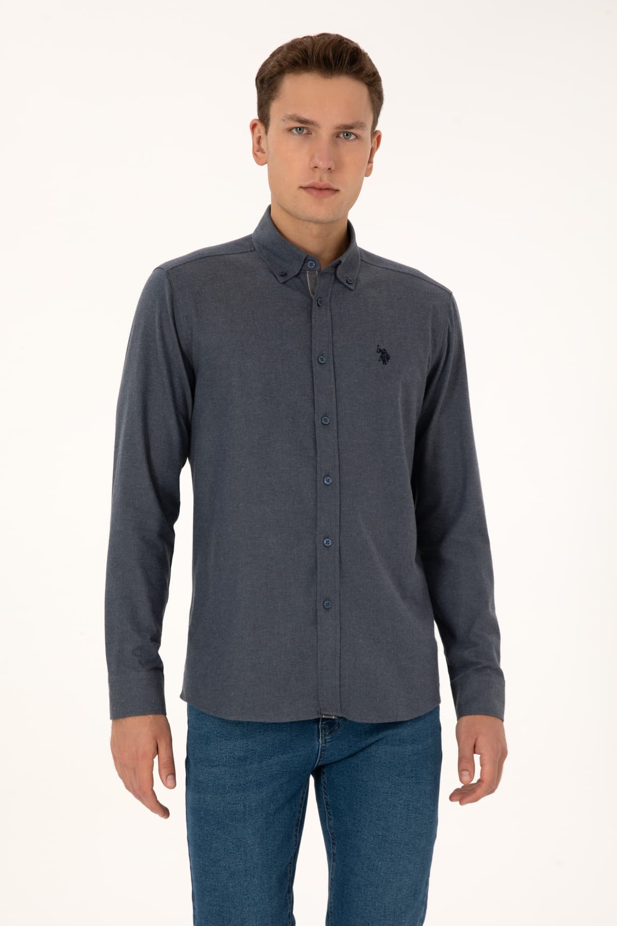 پیراهن مردانه U.S. Polo Assn. آستینبلند سرمهای روشن مدل 50308554-VR059 پیراهن مردانه U.S. Polo Assn. آستینبلند سرمهای روشن مدل 50308554-VR059