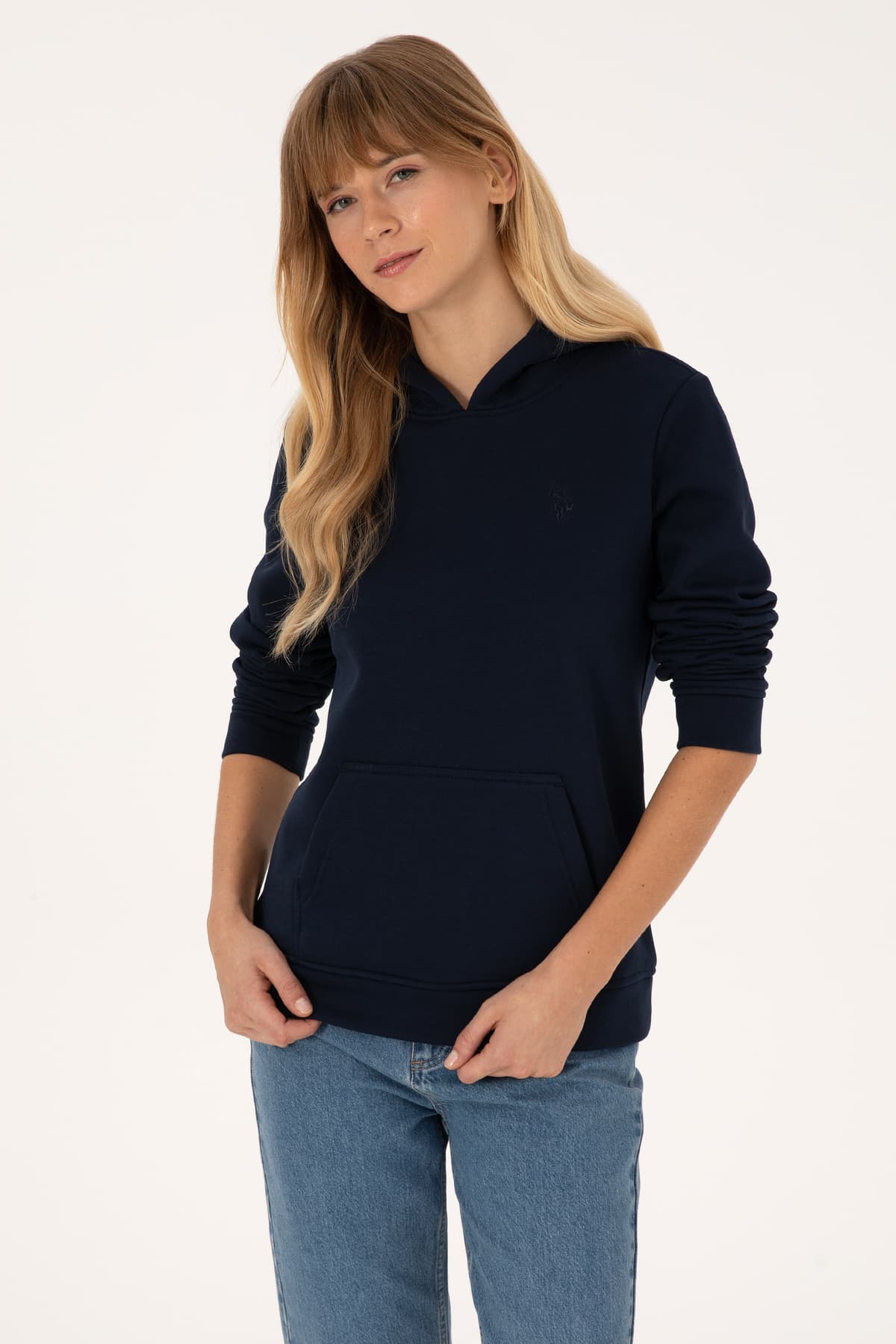 سوئیشرت زنانه U.S. Polo Assn. کلاهدار سرمهای مدل 50320557-VR033 سوئیشرت زنانه U.S. Polo Assn. کلاهدار سرمهای مدل 50320557-VR033