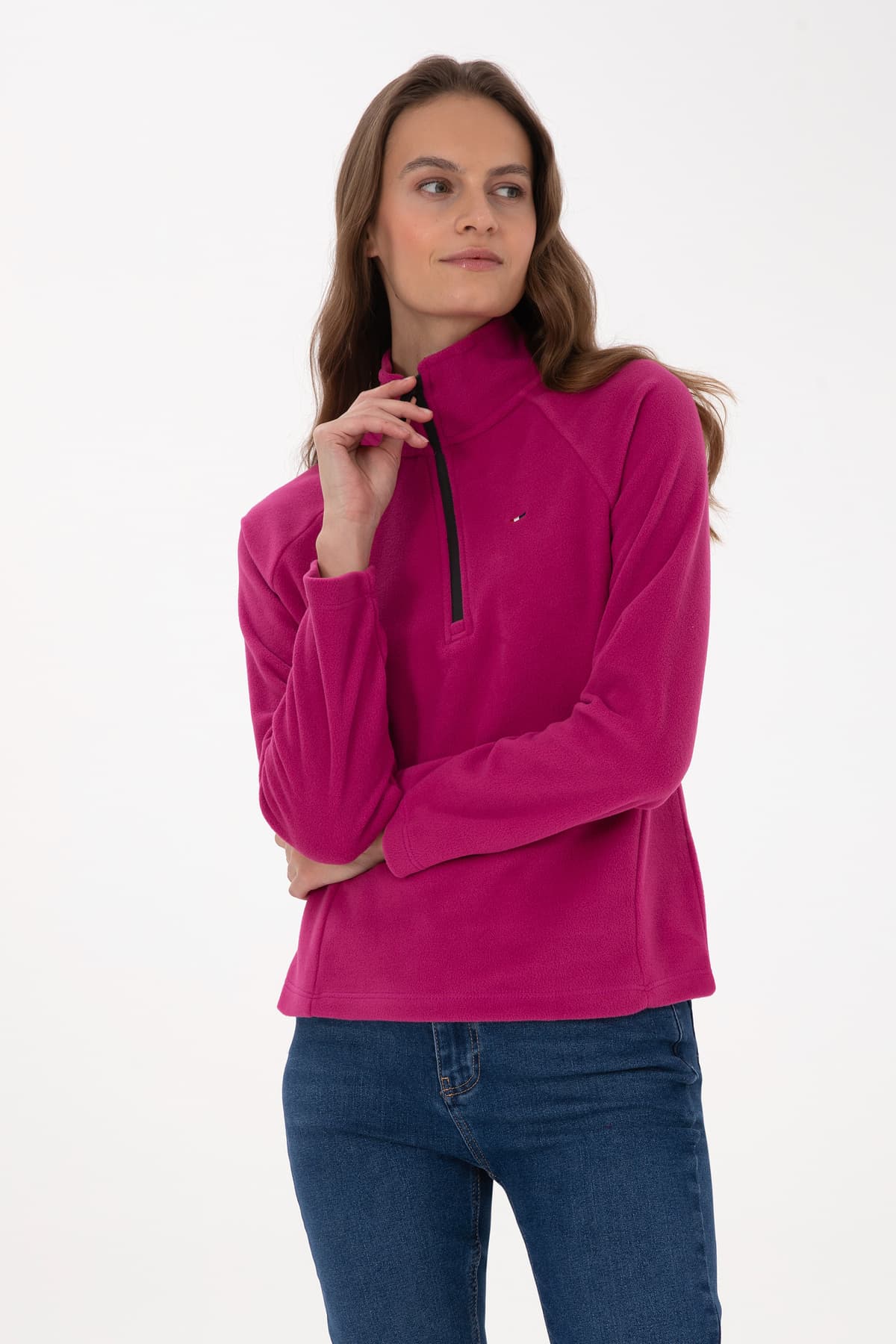 اسوئیتشرت زنانه U.S. Polo Assn. پلار فوشیا زیپدار یقهایستاده مدل 50316714-VR023 اسوئیتشرت زنانه U.S. Polo Assn. پلار فوشیا زیپدار یقهایستاده مدل 50316714-VR023