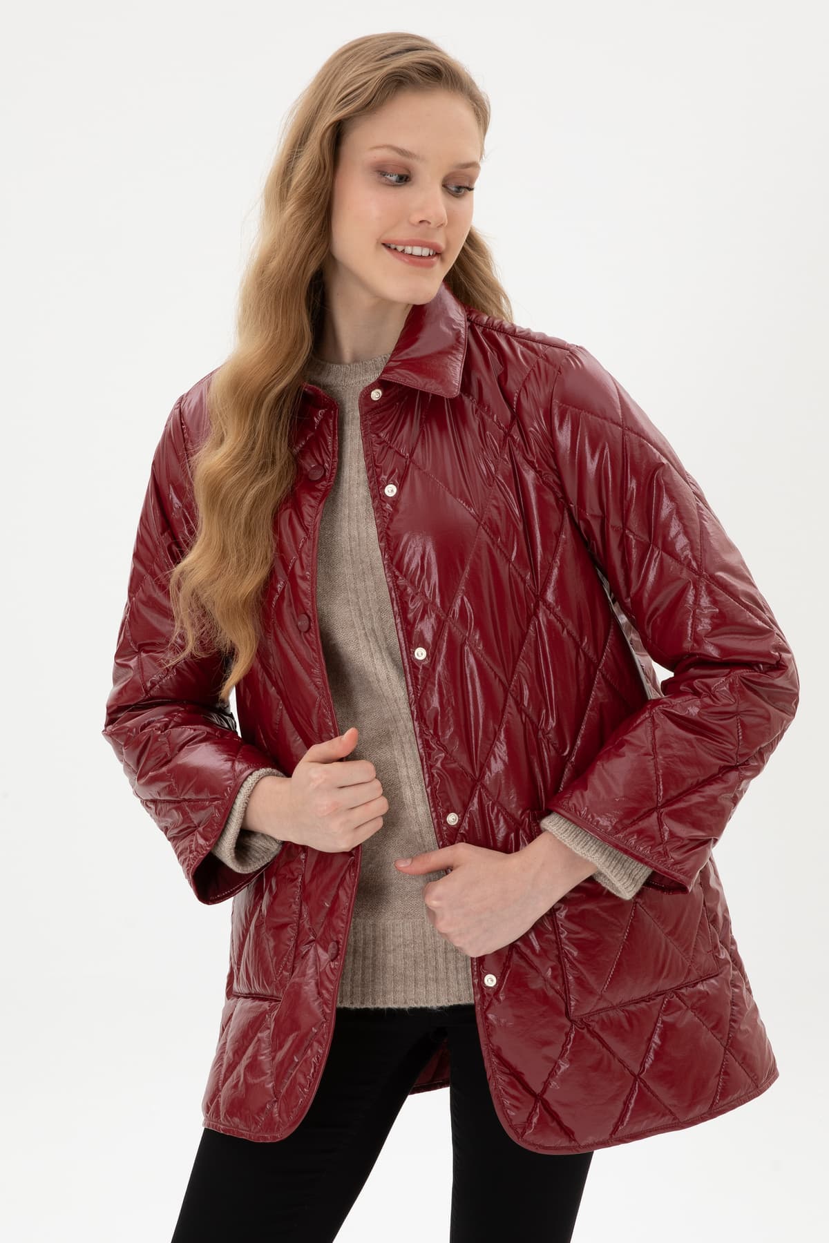 کاپشن زنانه U.S. Polo Assn. زرشکی مدل 50312102-VR014 کاپشن زنانه U.S. Polo Assn. زرشکی مدل 50312102-VR014