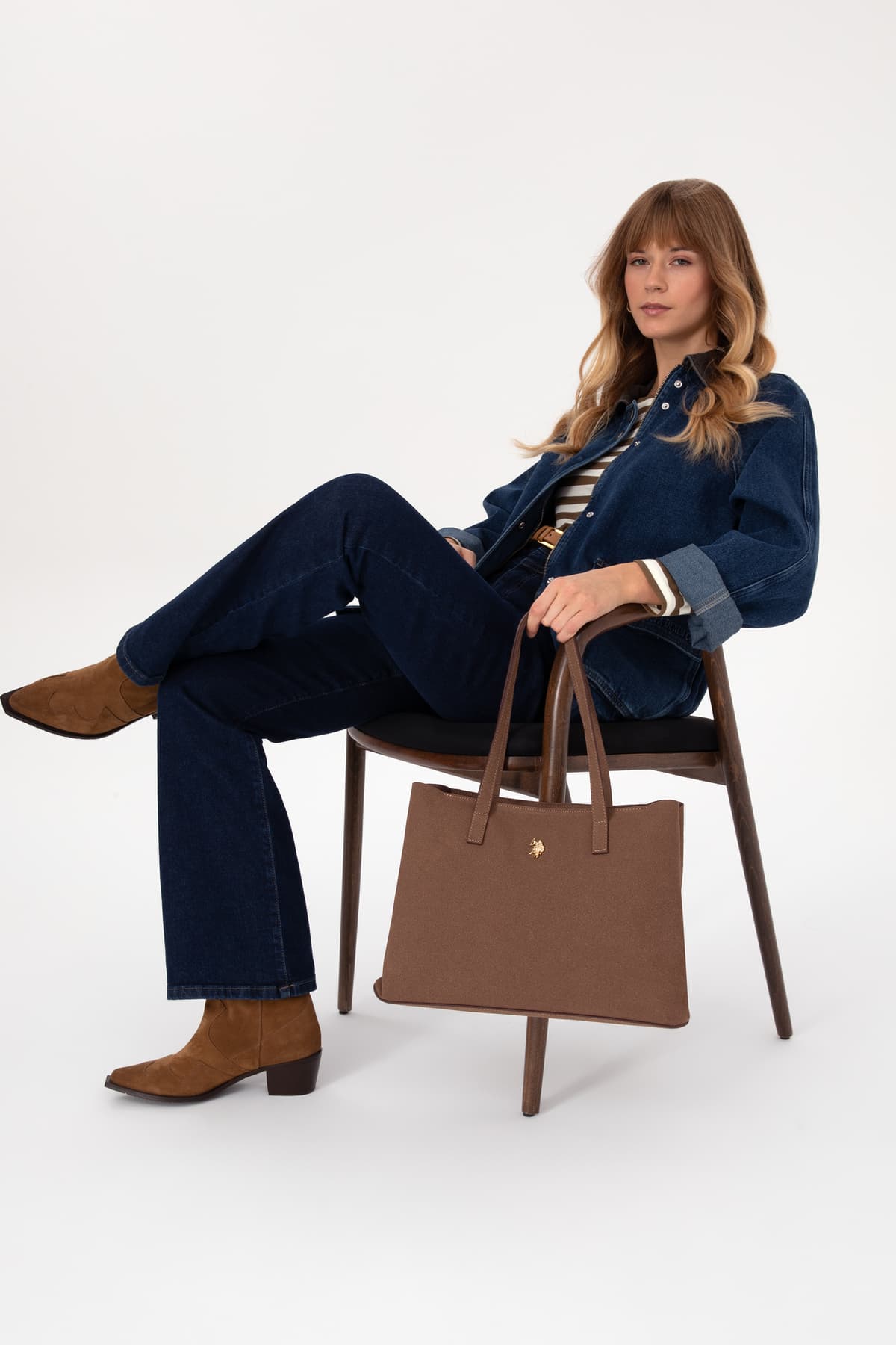 کیف دستی زنانه U.S. Polo Assn. جیر قهوهای مدل 50317827-VR029 کیف دستی زنانه U.S. Polo Assn. جیر قهوهای مدل 50317827-VR029