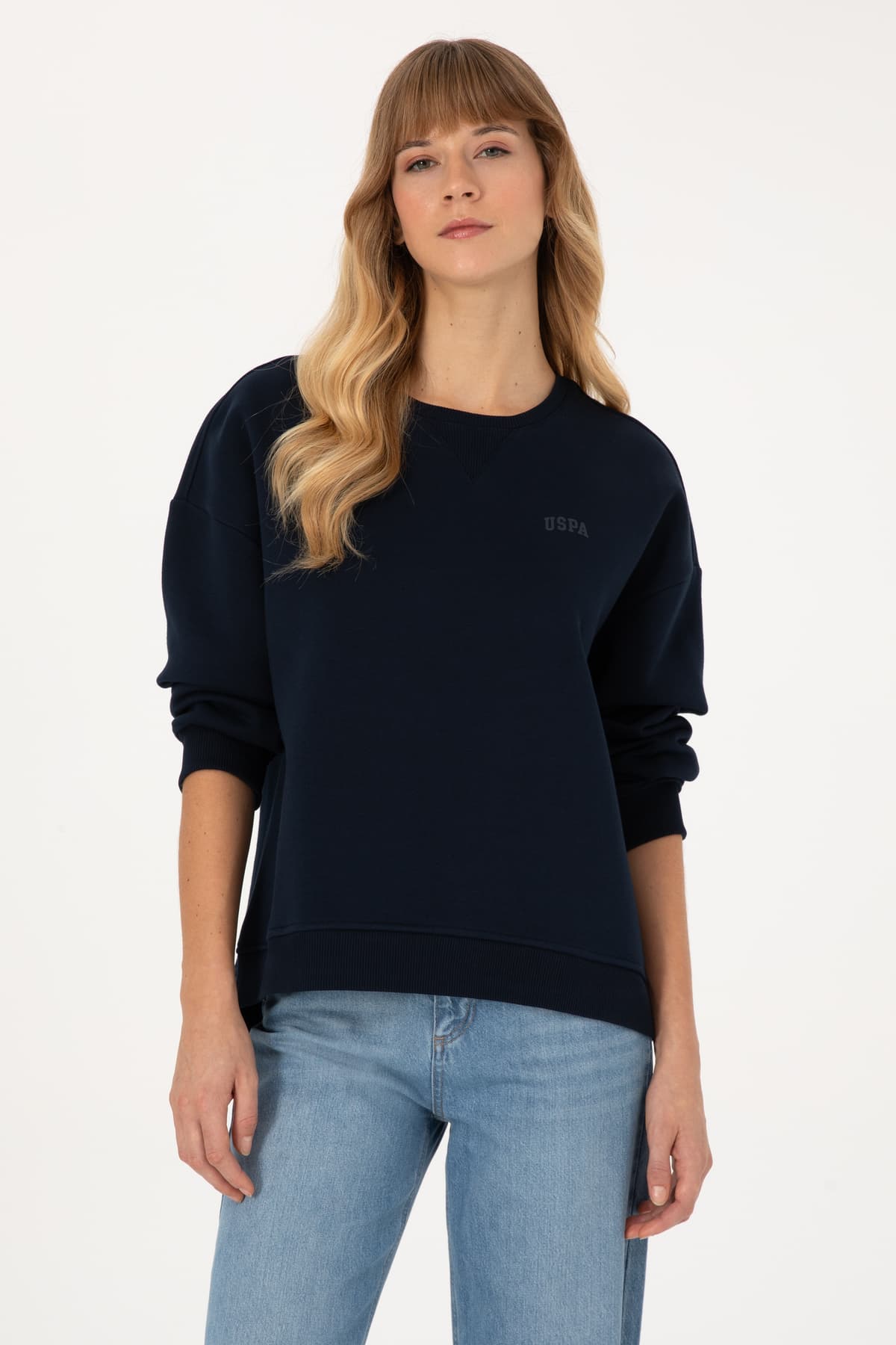 سوئیشرت زنانه U.S. Polo Assn. یقه گرد شاردون سرمهای مدل 50313586-VR033 سوئیشرت زنانه U.S. Polo Assn. یقه گرد شاردون سرمهای مدل 50313586-VR033