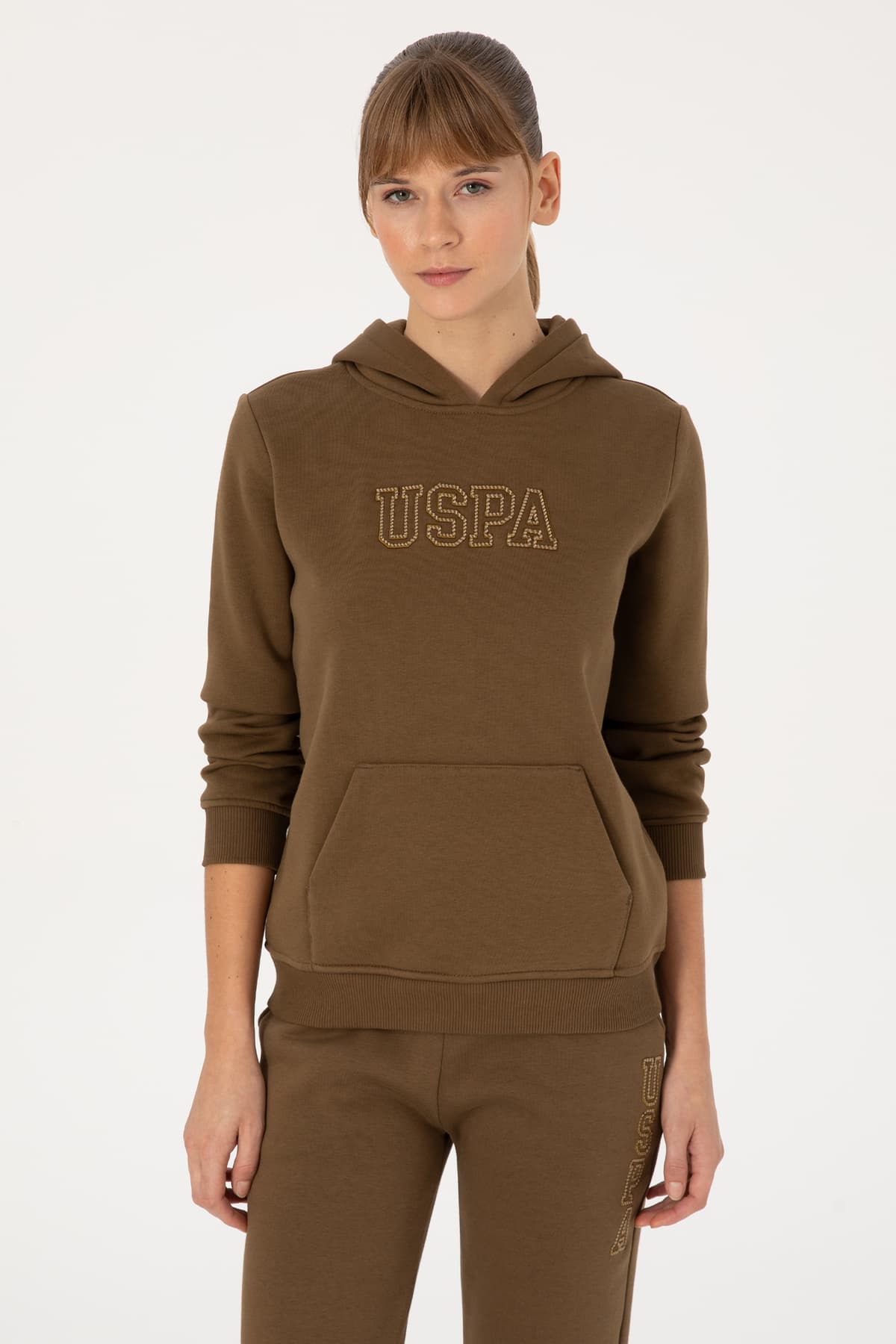 سویشرت زنانه U.S. Polo Assn. کلاهدار بیسیک خاکی پرزدار مدل 50313566-VR027 سویشرت زنانه U.S. Polo Assn. کلاهدار بیسیک خاکی پرزدار مدل 50313566-VR027