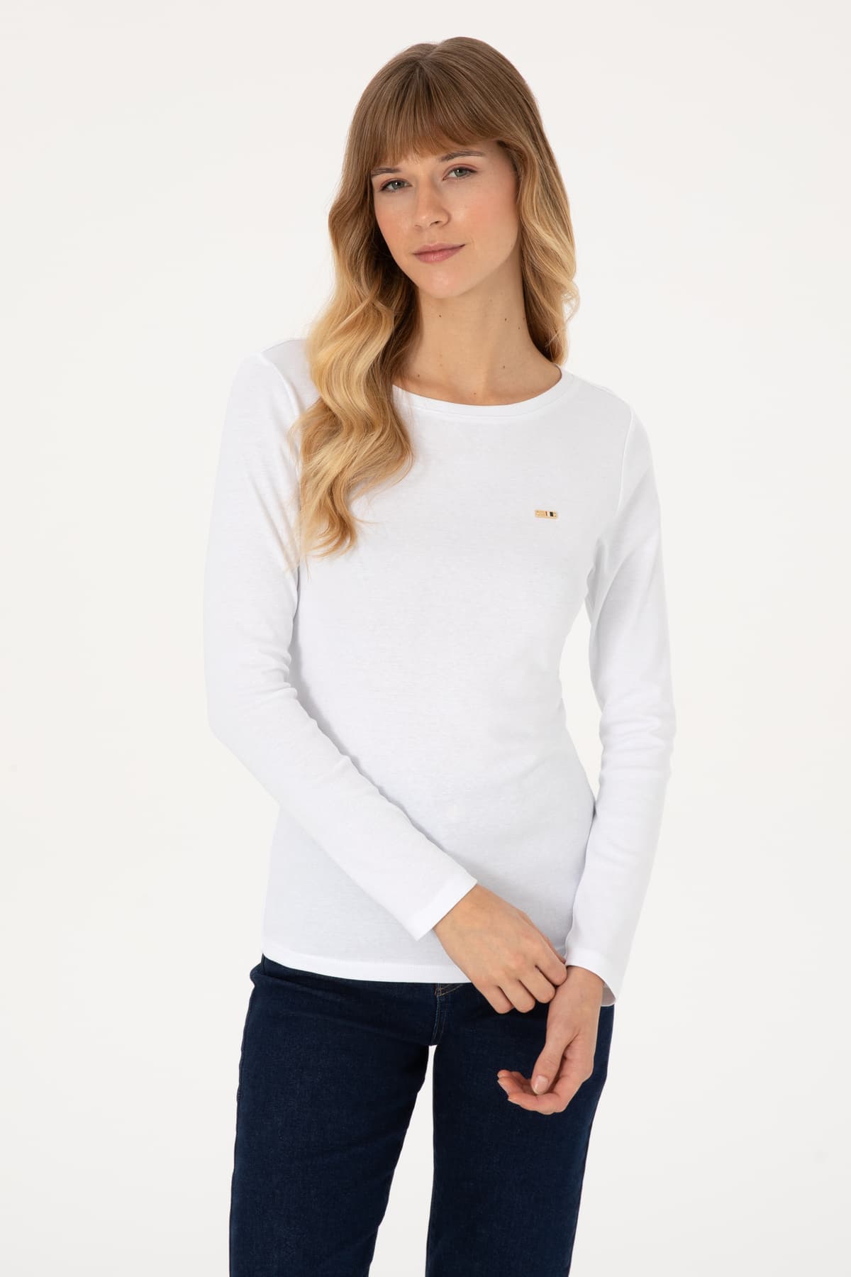 سوئیشرت زنانه U.S. Polo Assn. سفید اسلیم یقه گرد بیسیک مدل 50315419-VR013 سوئیشرت زنانه U.S. Polo Assn. سفید اسلیم یقه گرد بیسیک مدل 50315419-VR013