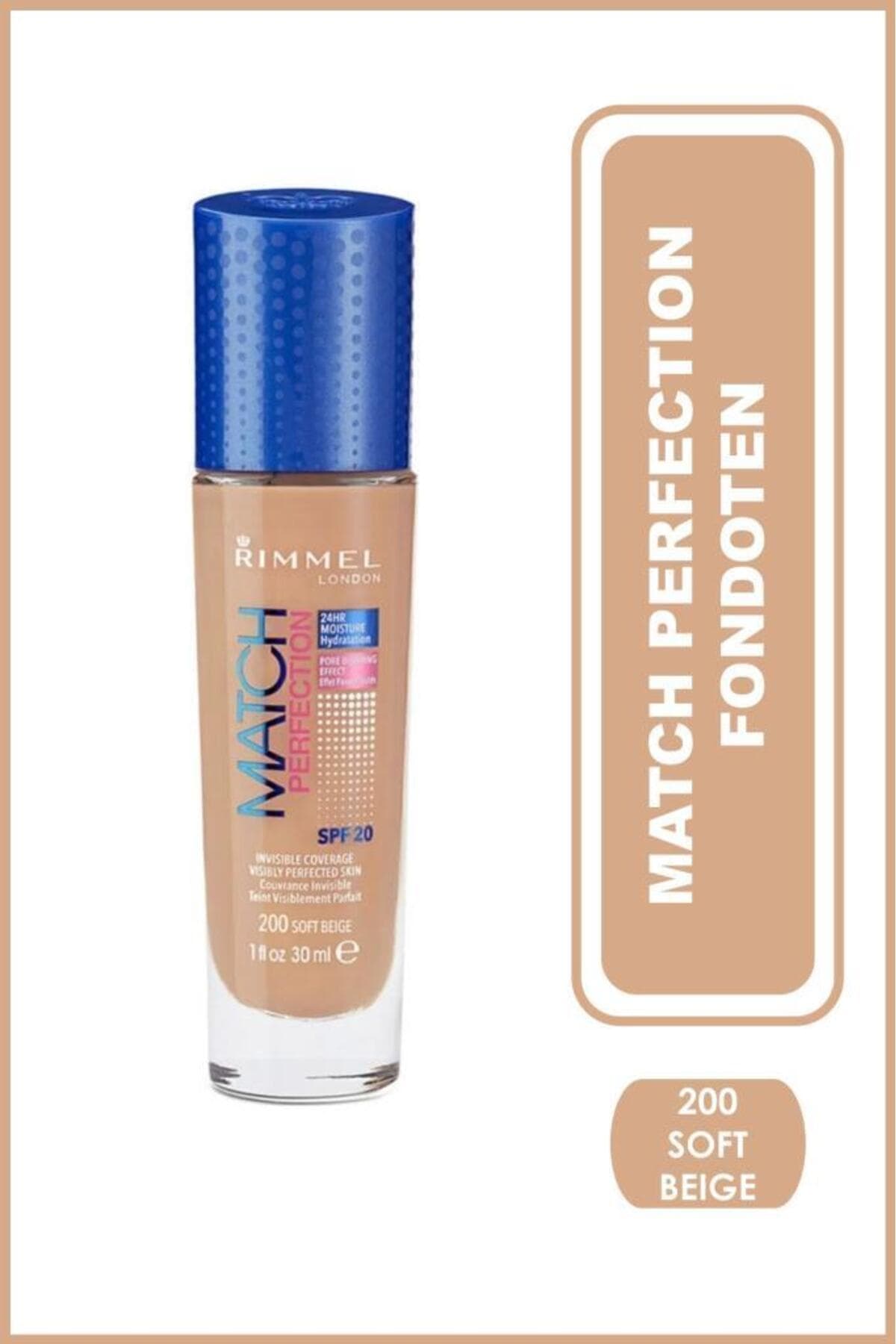 فوندیشن Rimmel Match Perfection رنگ بژ نرم مدل 200 3614220954059 فوندیشن Rimmel Match Perfection رنگ بژ نرم مدل 200 3614220954059