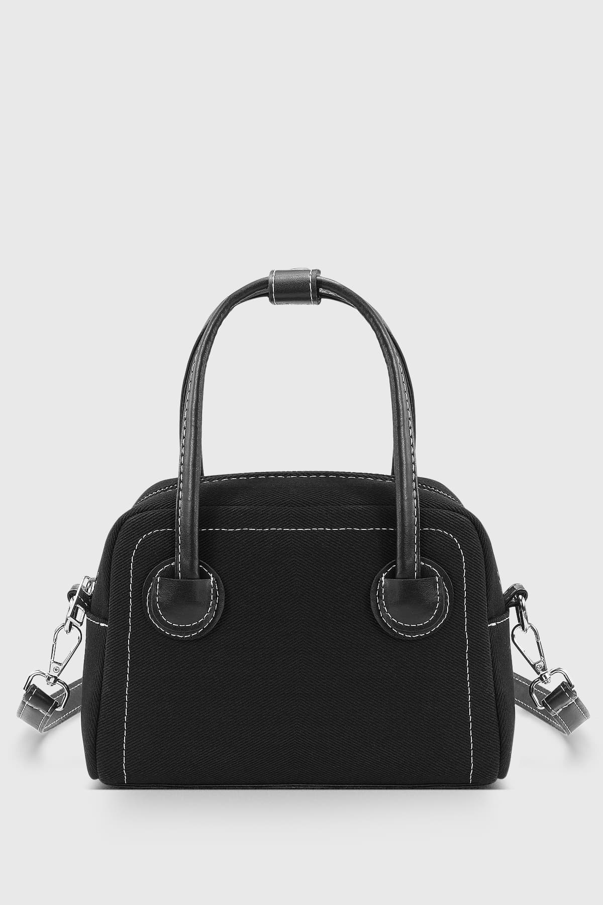 کیف دستی و دوشی زنانه Housebags مینی کانواس سیاه زیپدار بند قابل تنظیم کیف دستی و دوشی زنانه Housebags مینی کانواس سیاه زیپدار بند قابل تنظیم