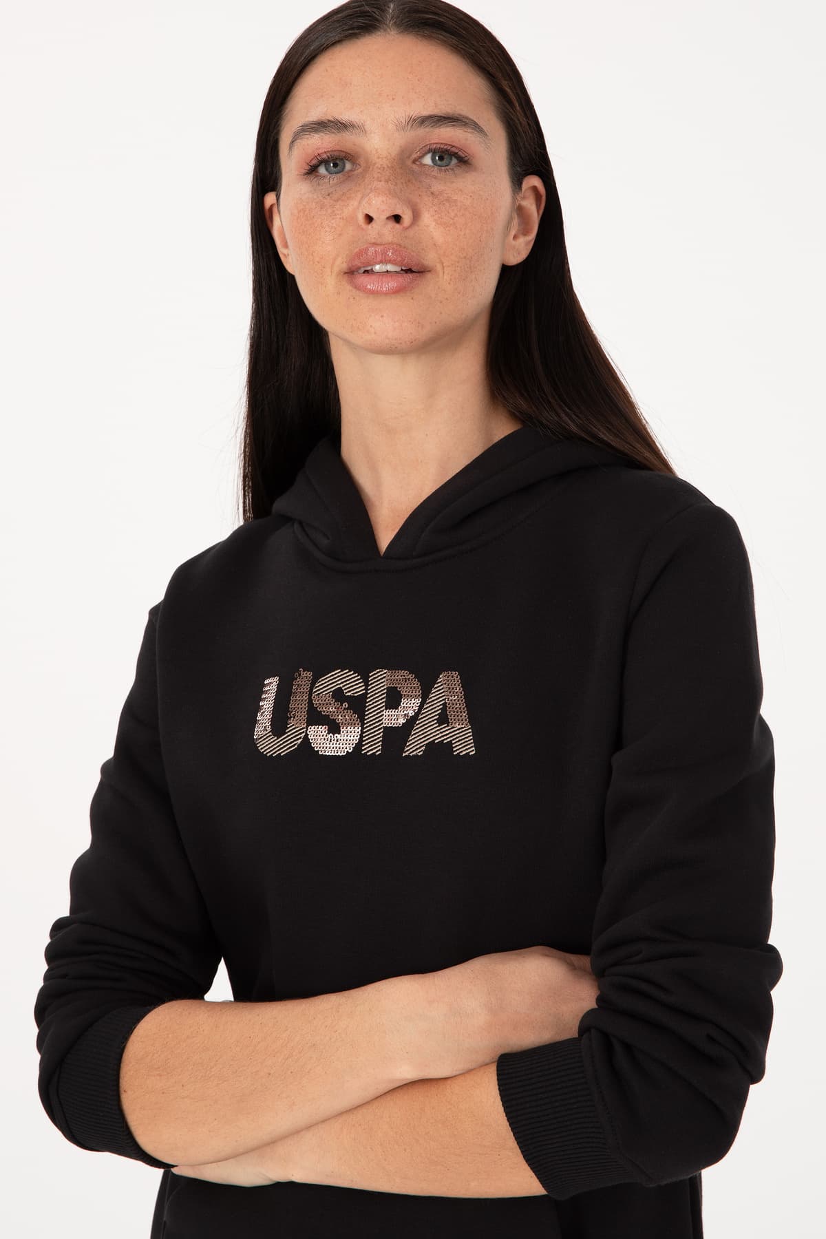 سوئیشرت زنانه U.S. Polo Assn. با کلاه مشکی مدل 50307711-VR046 سوئیشرت زنانه U.S. Polo Assn. با کلاه مشکی مدل 50307711-VR046