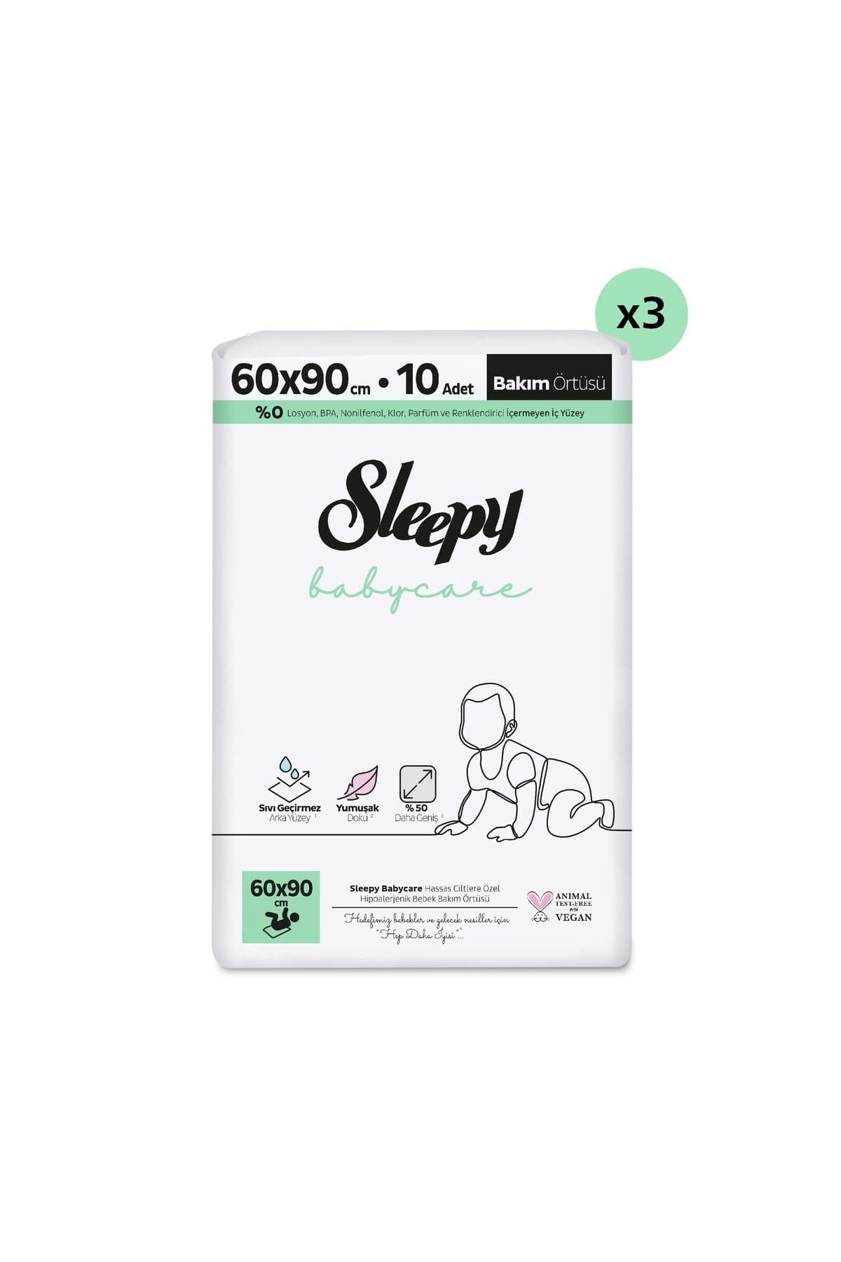 زیرانداز تعویض پوشک نوزاد Sleepy Babycare 60x90 cm 3x10 30 عدد زیرانداز تعویض پوشک نوزاد Sleepy Babycare 60x90 cm 3x10 30 عدد