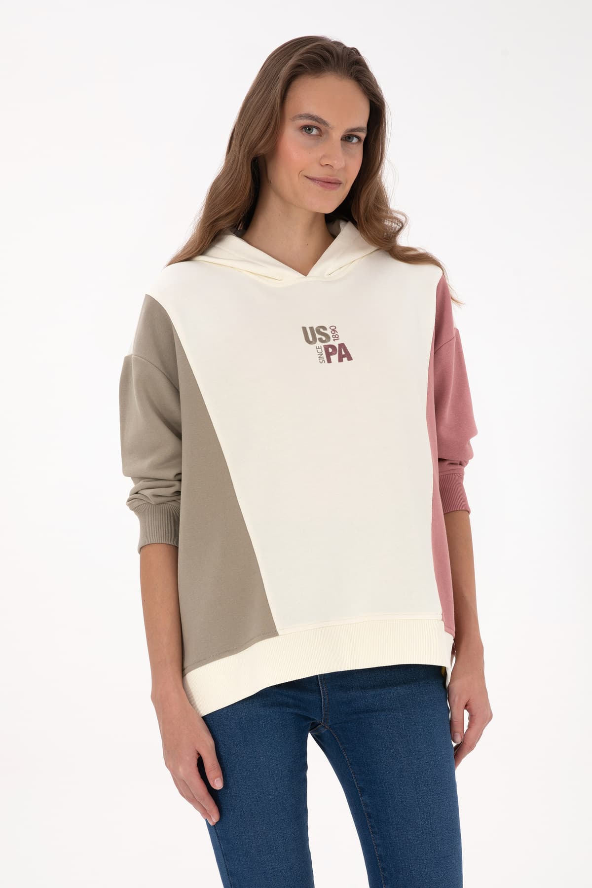 سوئیشرت زنانه U.S. Polo Assn. کاپوتدار کرم مدل 50313585-VR256 سوئیشرت زنانه U.S. Polo Assn. کاپوتدار کرم مدل 50313585-VR256
