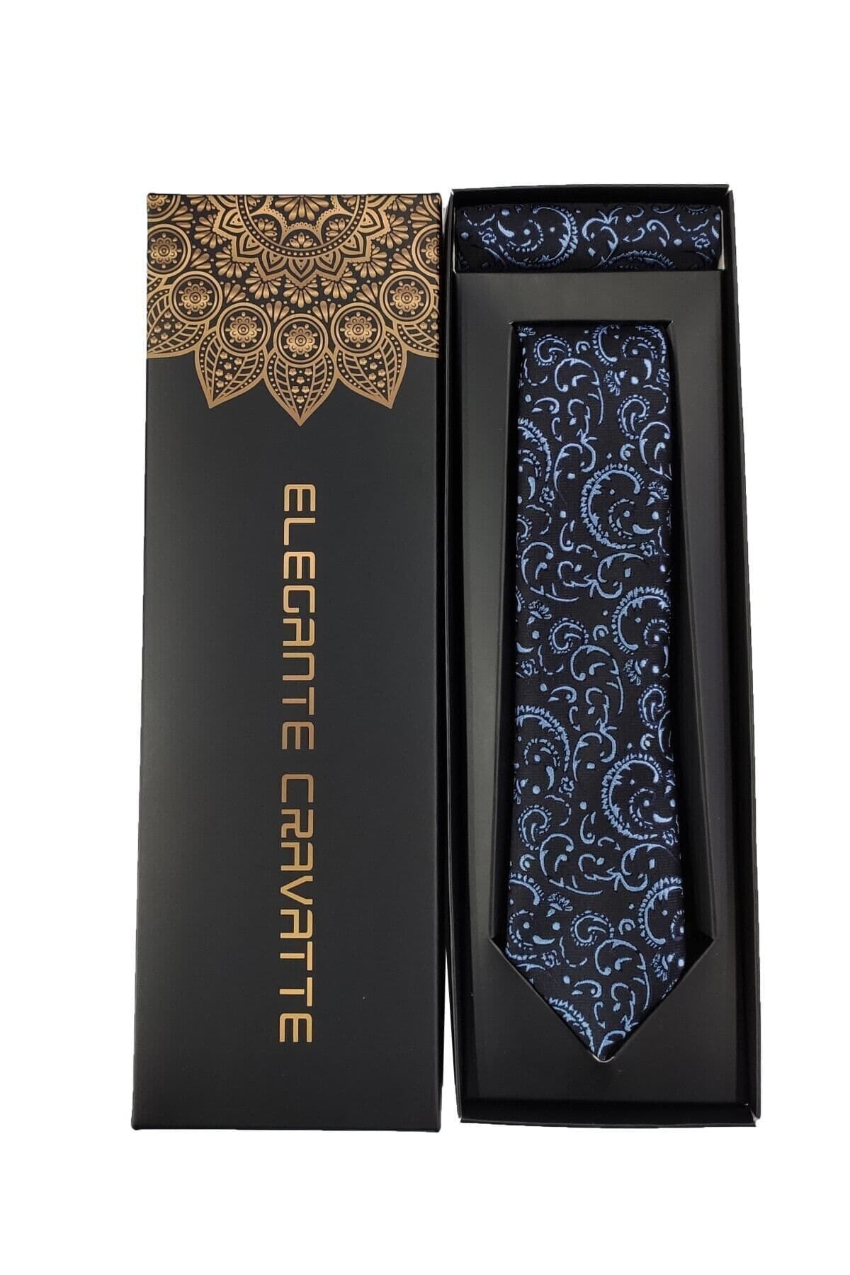 ست کراوات و دستمال جیب Elegante Cravatte با طرح پیزلی و جعبه ست کراوات و دستمال جیب Elegante Cravatte با طرح پیزلی و جعبه