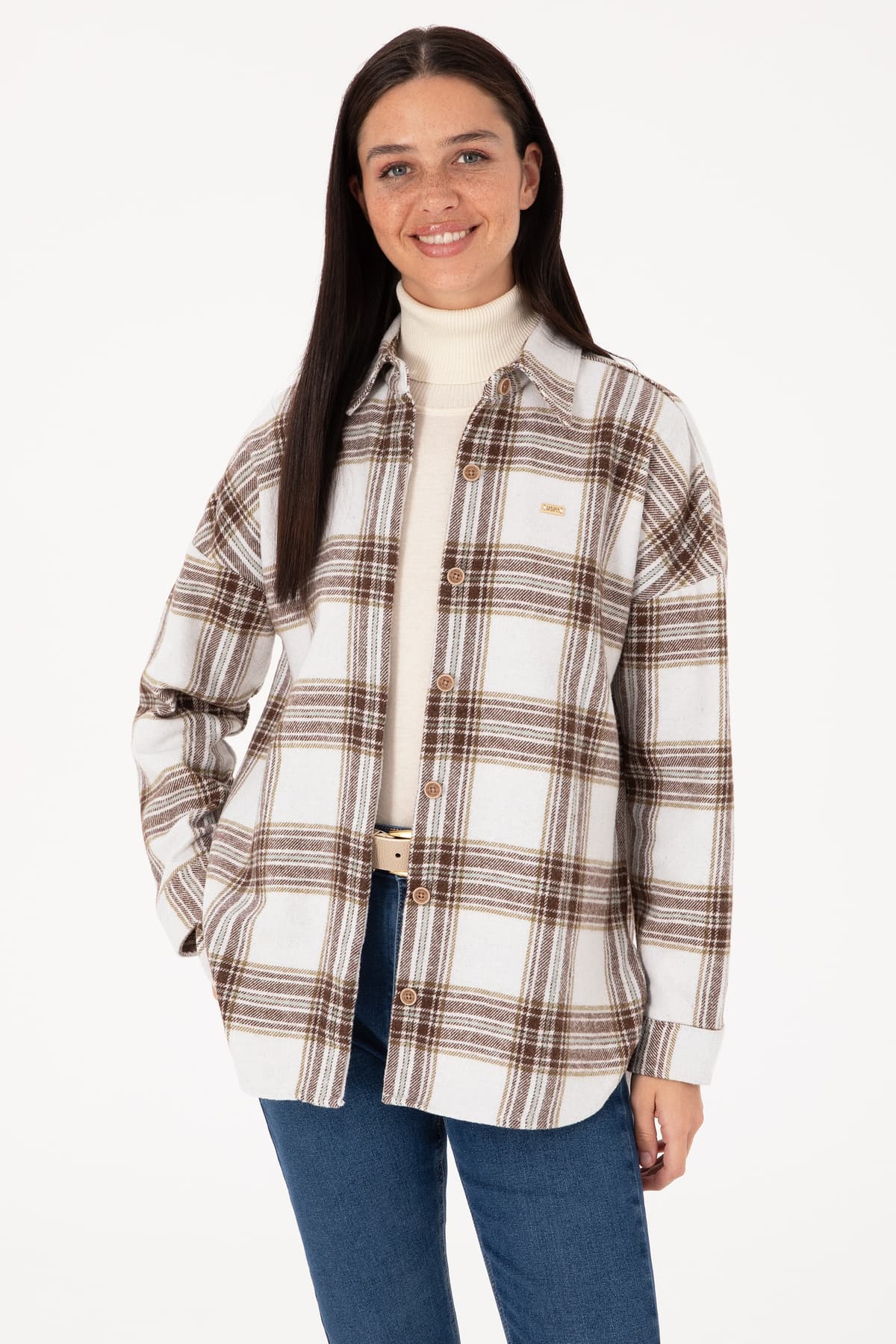 پیراهن زنانه U.S. Polo Assn. کرم چوبری آستین بلند مدل 50316698-VR027 پیراهن زنانه U.S. Polo Assn. کرم چوبری آستین بلند مدل 50316698-VR027