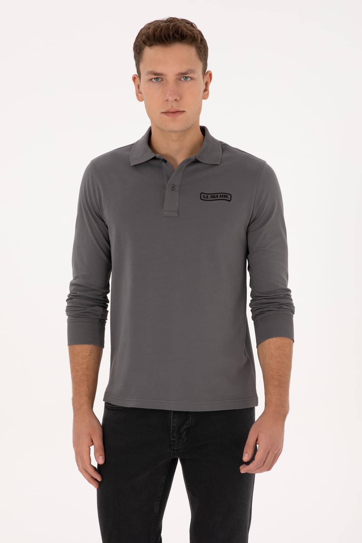 سویشرت مردانه U.S. Polo Assn. فیت معمولی یقه پولو خاکستری مدل 50315454-VR024 سویشرت مردانه U.S. Polo Assn. فیت معمولی یقه پولو خاکستری مدل 50315454-VR024