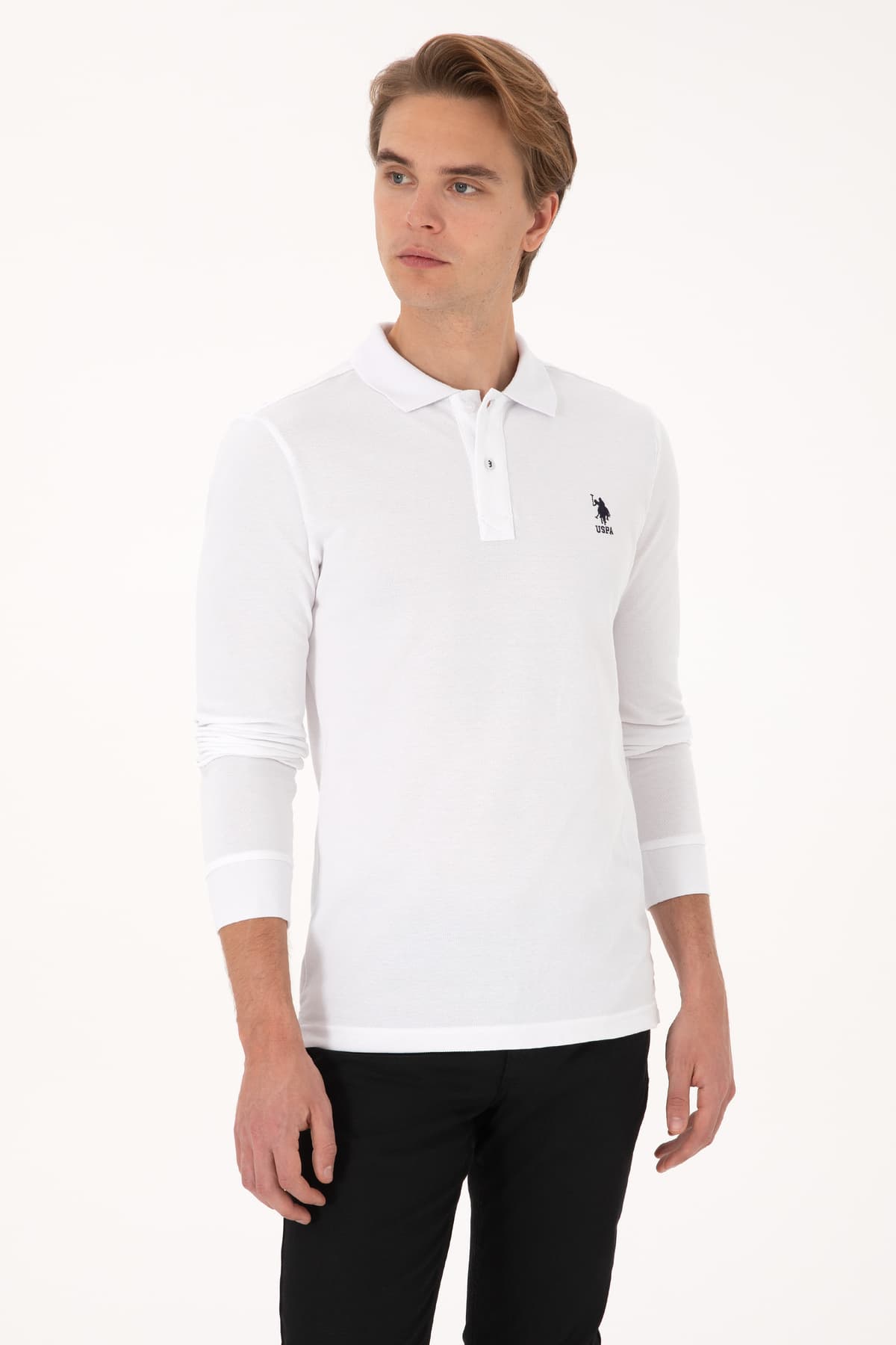سوئیشرت مردانه U.S. Polo Assn. یقه پولو فیت اسلیم سفید مدل 50307687-VR013 سوئیشرت مردانه U.S. Polo Assn. یقه پولو فیت اسلیم سفید مدل 50307687-VR013