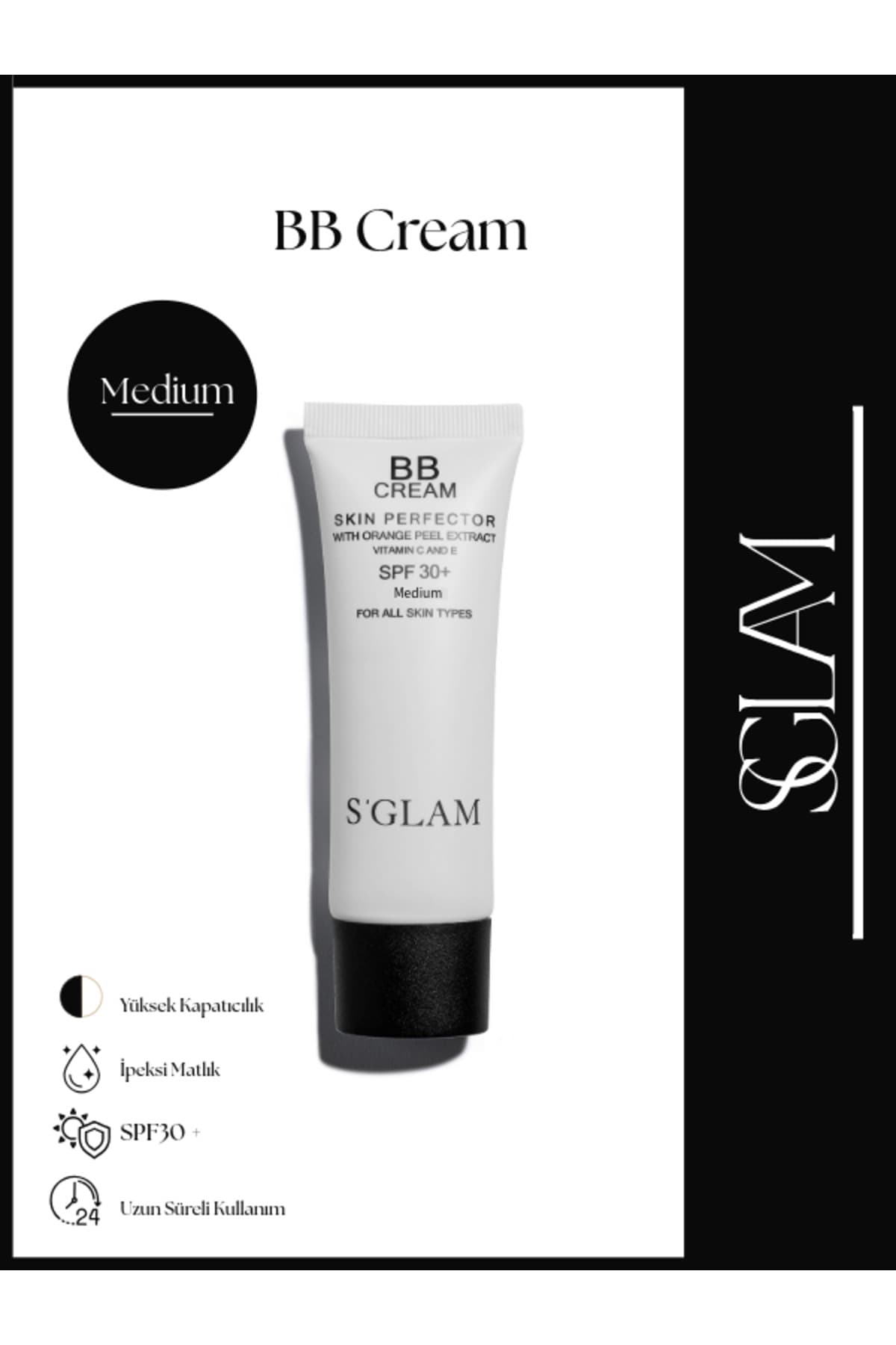 کرم BB S'GLAM SPF 30 رنگ متوسط 50ml کرم BB S'GLAM SPF 30 رنگ متوسط 50ml