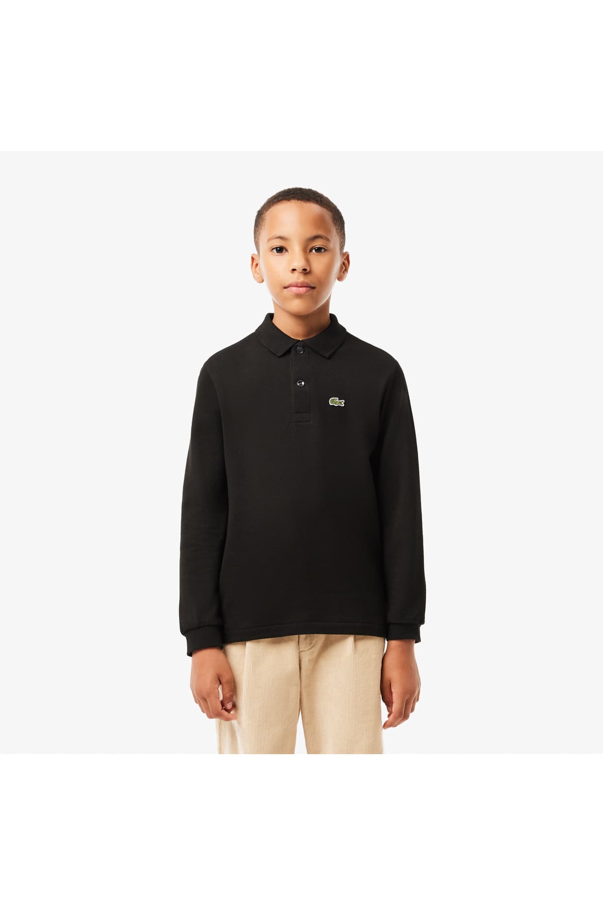 پولوشرت پسرانه Lacoste آستین بلند مشکی فیت معمولی پولوشرت پسرانه Lacoste آستین بلند مشکی فیت معمولی