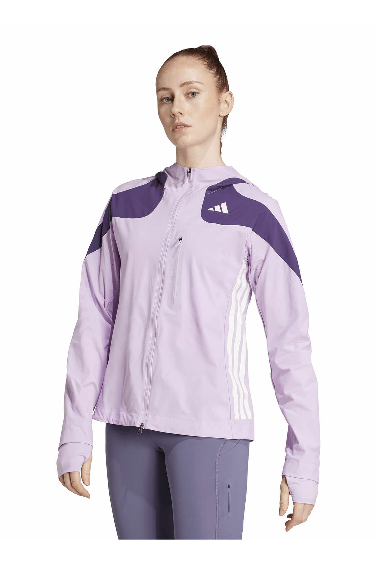 ژاکت زنانه adidas زیپدار بنفش مدل JV7180 ADIZERO JKT W ژاکت زنانه adidas زیپدار بنفش مدل JV7180 ADIZERO JKT W