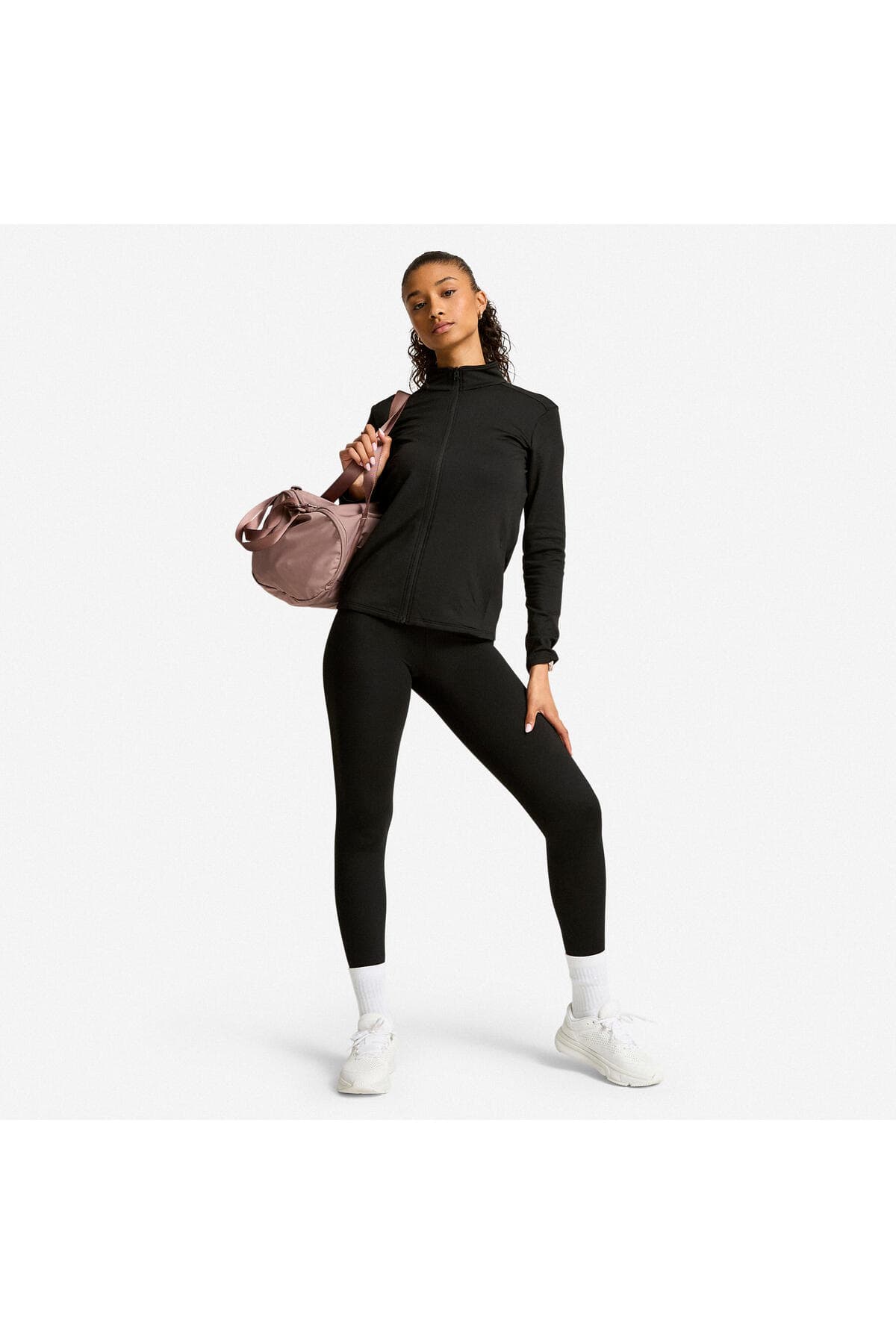 ژاکت ورزشی زنانه Decathlon فلیس سیاه ژاکت ورزشی زنانه Decathlon فلیس سیاه