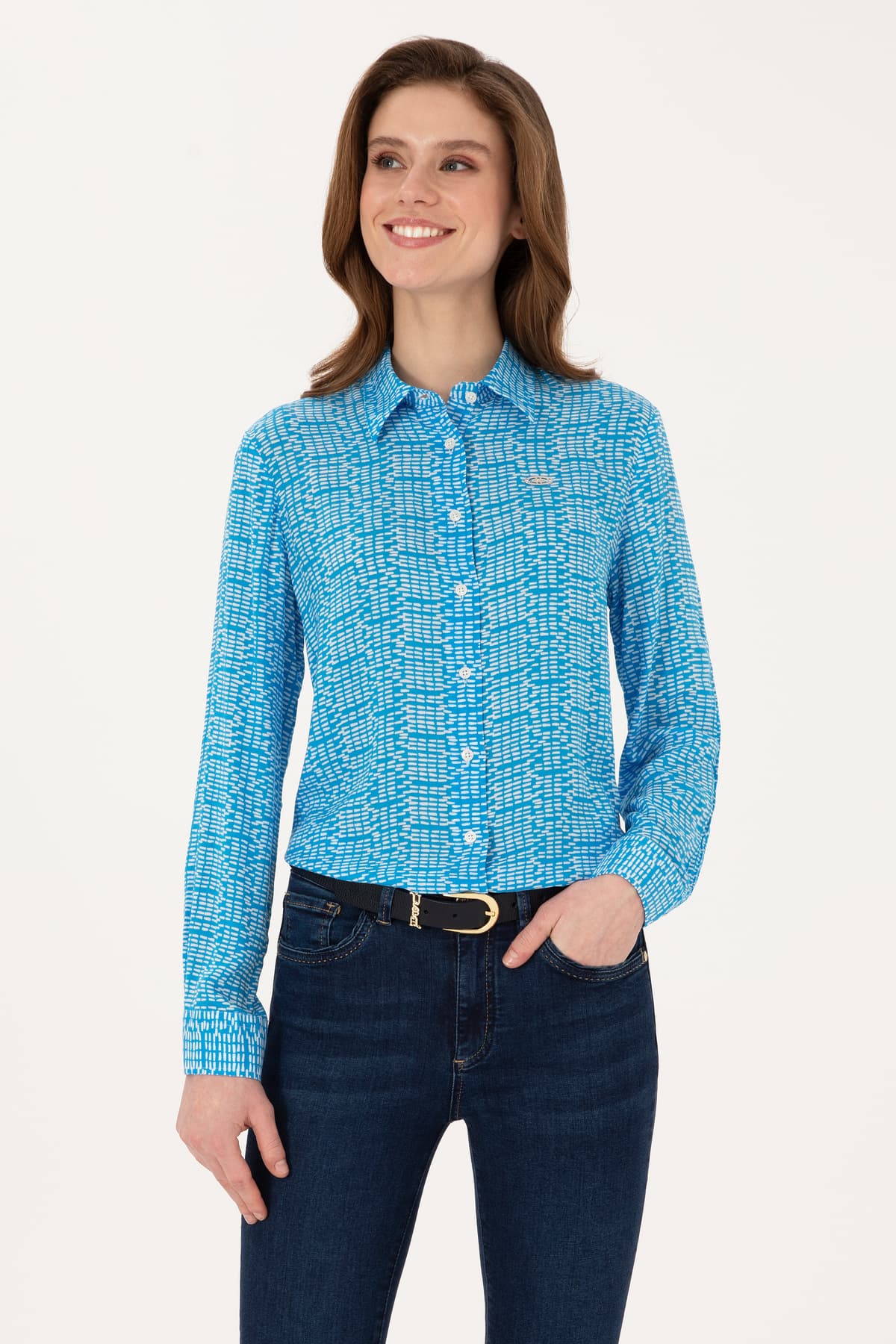 پیراهن زنانه U.S. Polo Assn. آبی کبالتی آستین بلند مدل 50306433-VR077 پیراهن زنانه U.S. Polo Assn. آبی کبالتی آستین بلند مدل 50306433-VR077
