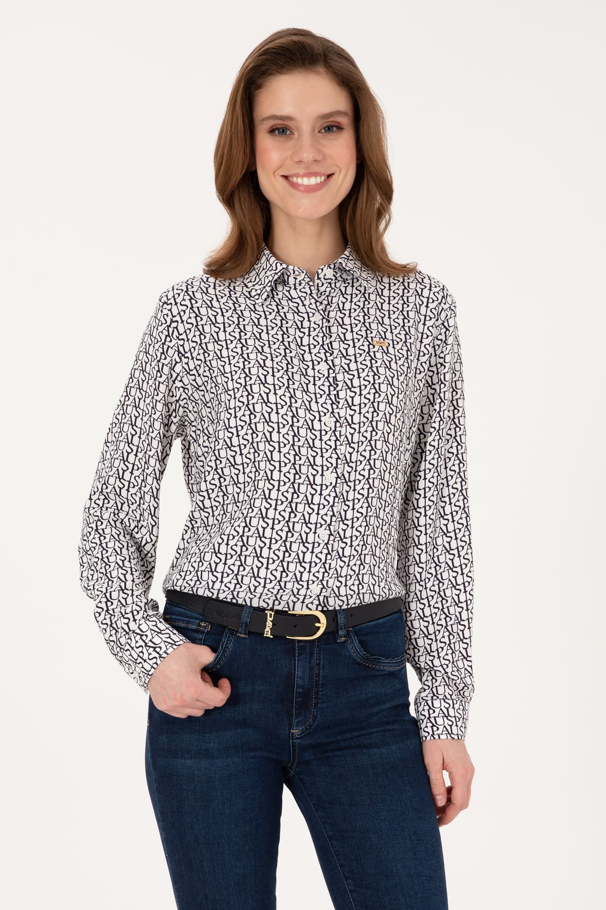 پیراهن زنانه آستینبلند سفید U.S. Polo Assn. مدل 50316415-VR013 پیراهن زنانه آستینبلند سفید U.S. Polo Assn. مدل 50316415-VR013