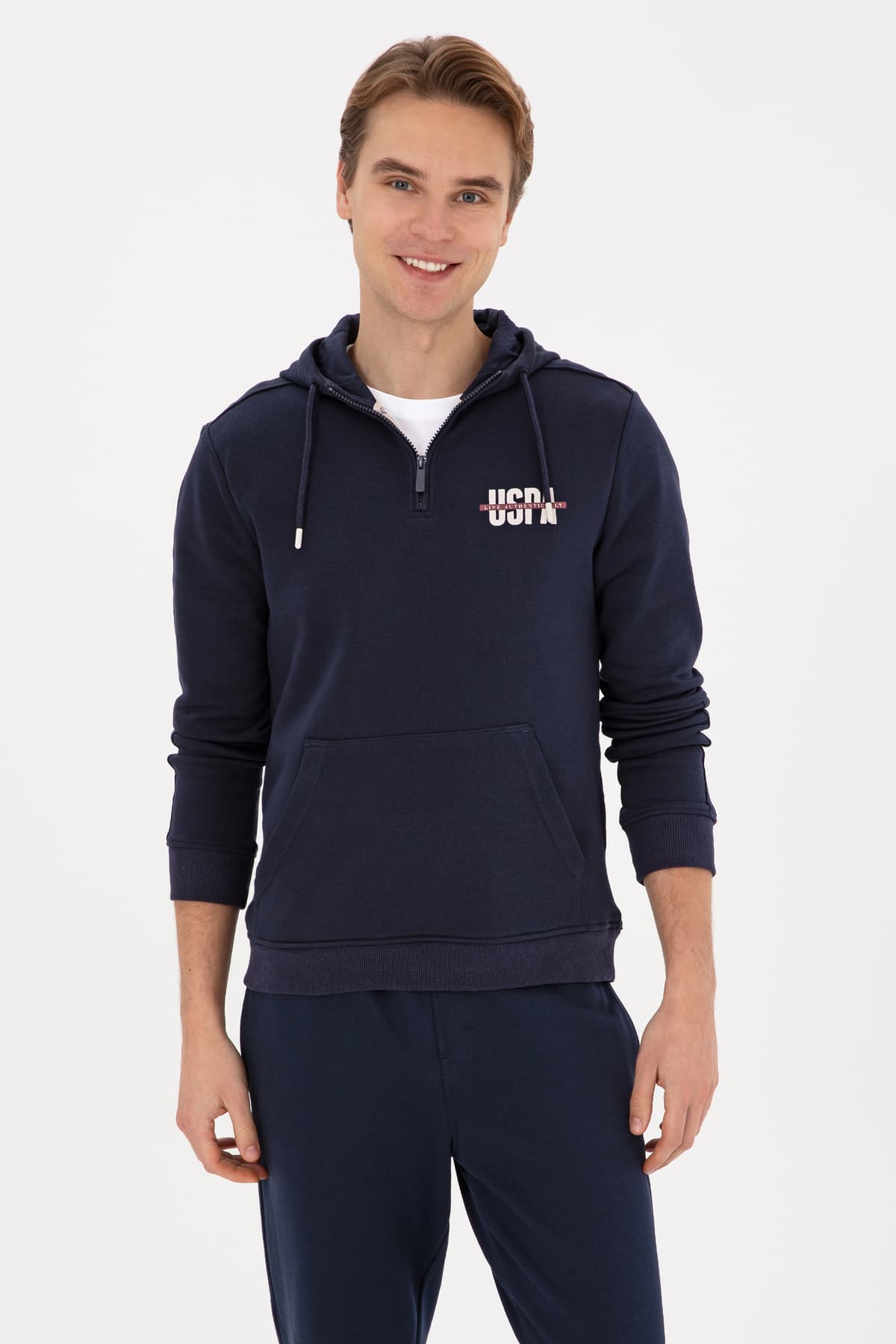سوئیشرت مردانه U.S. Polo Assn. فیت معمولی نیم زیپ کاپوتدار سرمهای مدل 50315525-VR033 سوئیشرت مردانه U.S. Polo Assn. فیت معمولی نیم زیپ کاپوتدار سرمهای مدل 50315525-VR033