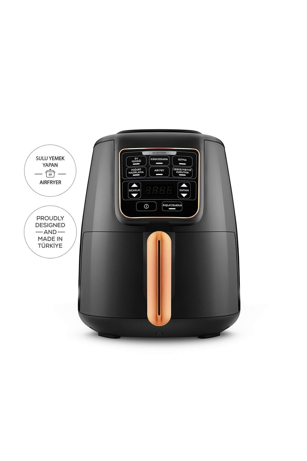 سرخکن بدون روغن 4 نفره Karaca Air Pro Cook Xl 2 In 1 سخنگو مشکی مسی سرخکن بدون روغن 4 نفره Karaca Air Pro Cook Xl 2 In 1 سخنگو مشکی مسی