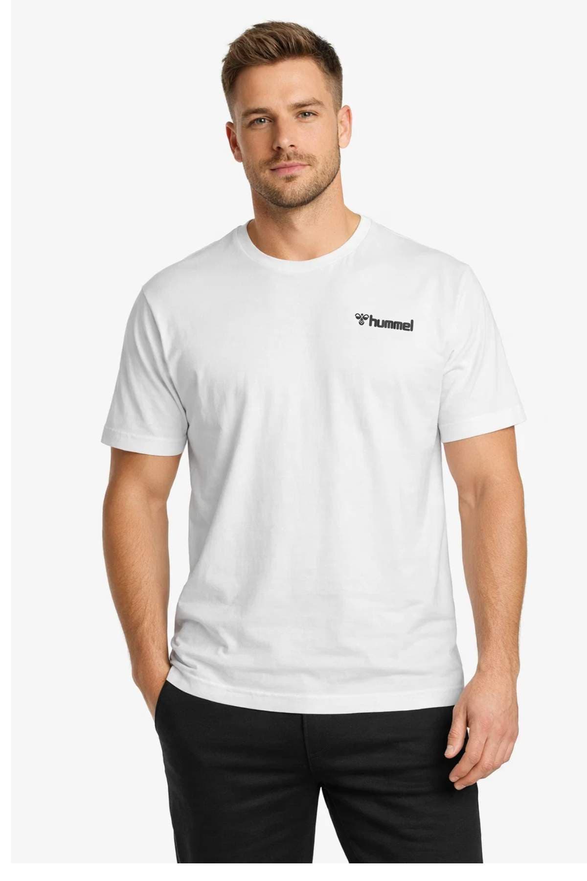 تیشرت مردانه hummel سفید فیت راحت تیشرت مردانه hummel سفید فیت راحت