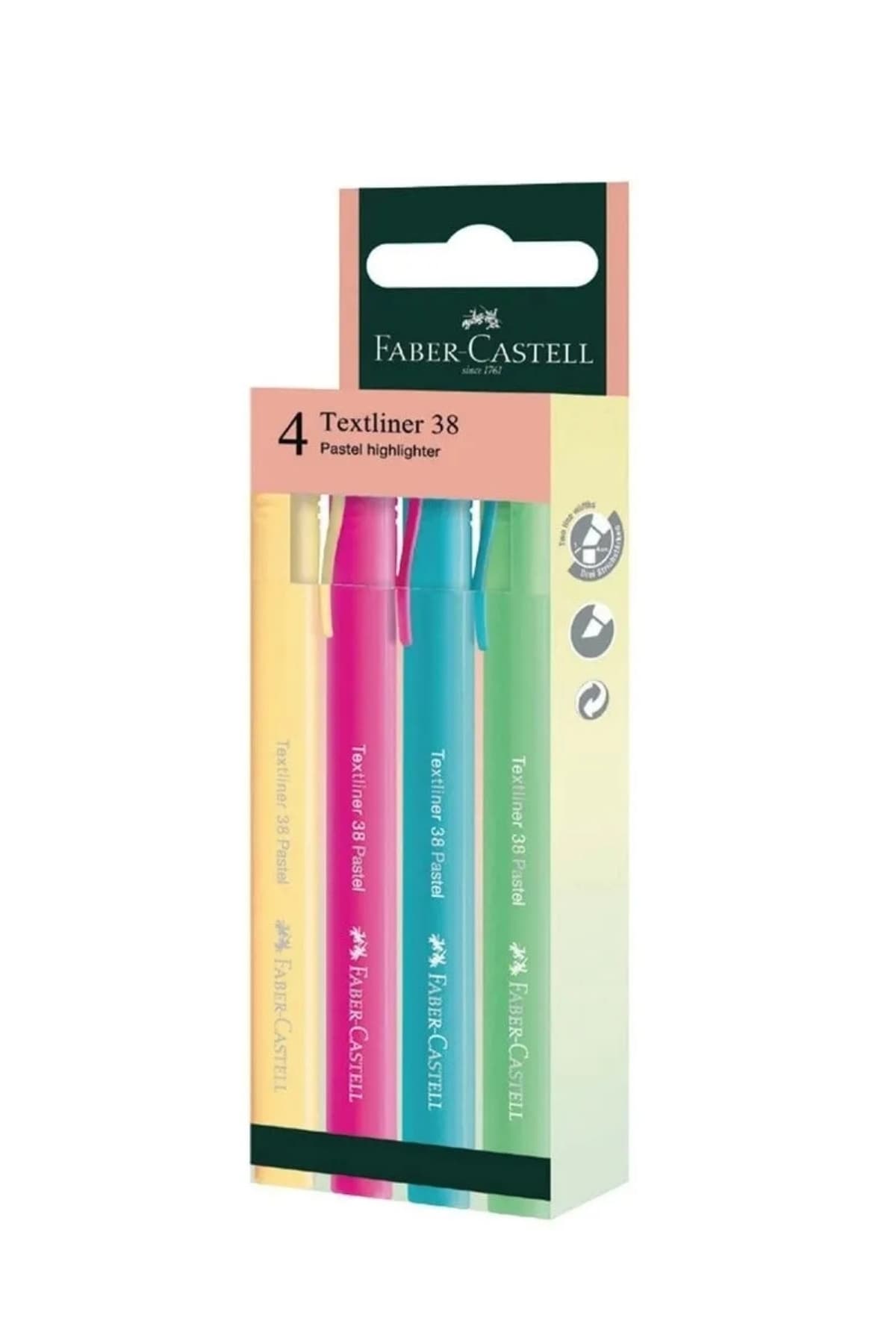 هایلایتر Faber Castell Pastel 4 تایی نوک ریز رنگهای نرم هایلایتر Faber Castell Pastel 4 تایی نوک ریز رنگهای نرم
