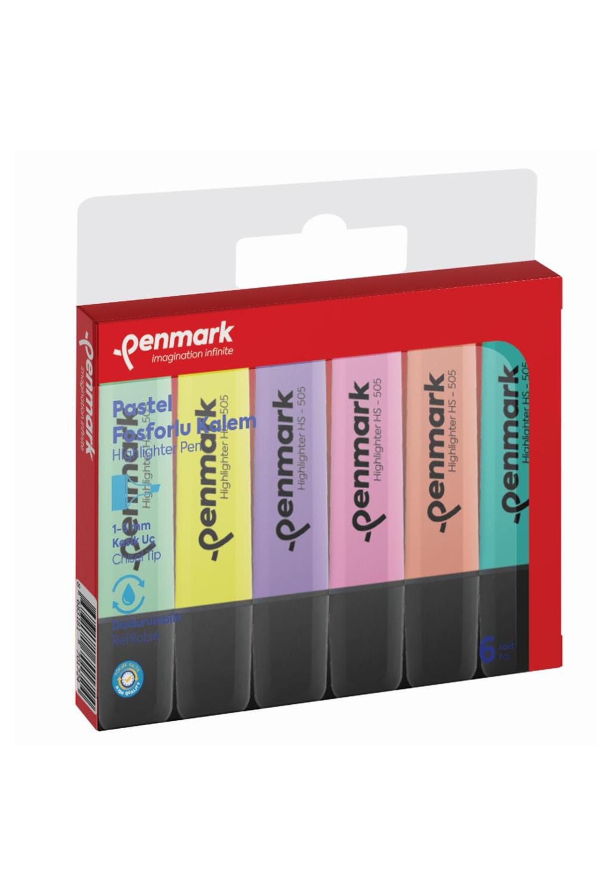 ماژیک فسفری penmark ۶ عددی رنگهای مختلط پاستلی مدل HS 505 6P ماژیک فسفری penmark ۶ عددی رنگهای مختلط پاستلی مدل HS 505 6P