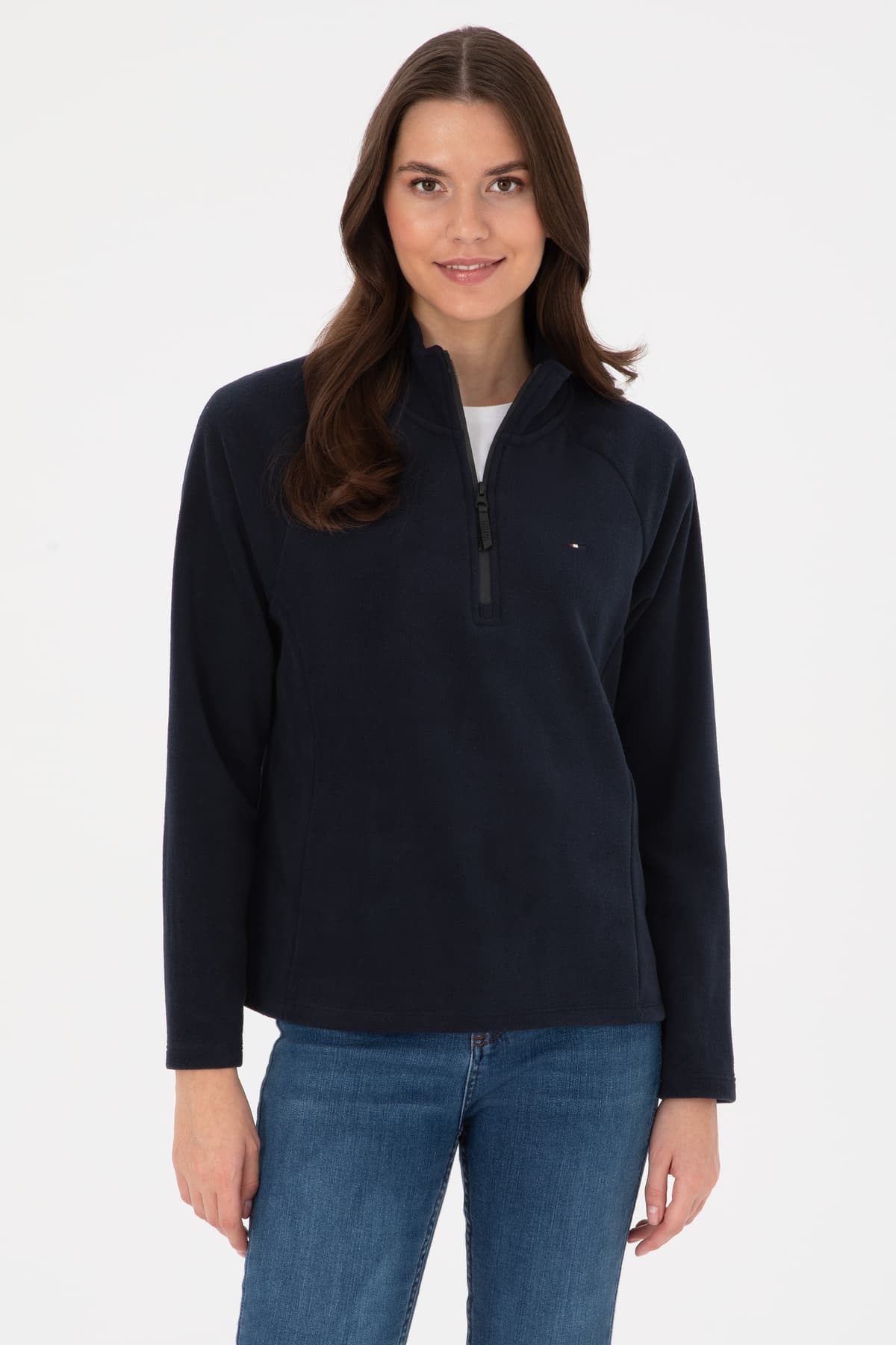 سویشرت زنانه U.S. Polo Assn. پلار یقهایستاده زیپدار مشکی مدل 50316714-VR046 سویشرت زنانه U.S. Polo Assn. پلار یقهایستاده زیپدار مشکی مدل 50316714-VR046