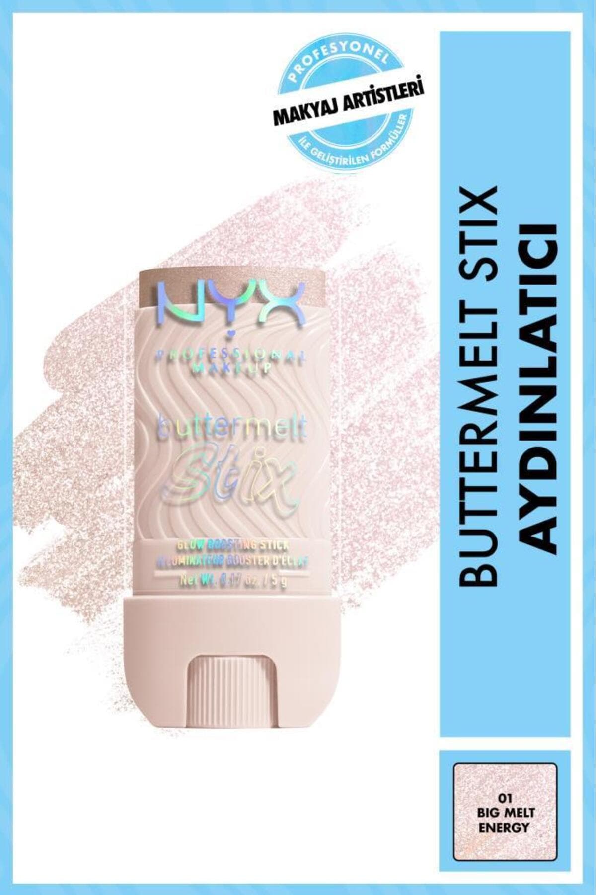 هایلایتر استیکی کرمی NYX Professional Makeup Buttermelt Stix 01 - Big Melt Energy هایلایتر استیکی کرمی NYX Professional Makeup Buttermelt Stix 01 - Big Melt Energy