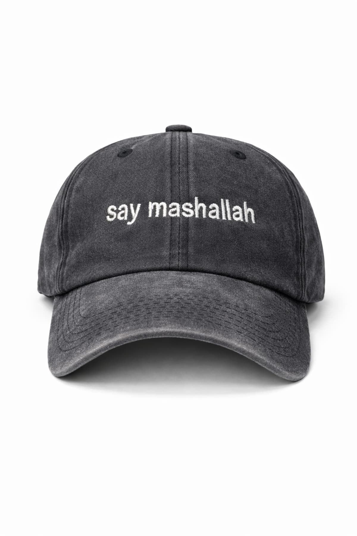 کلاه کپ مردانه CAP BROS گلدوزیشده سایشی مدل SAY MASHALLAH کلاه کپ مردانه CAP BROS گلدوزیشده سایشی مدل SAY MASHALLAH