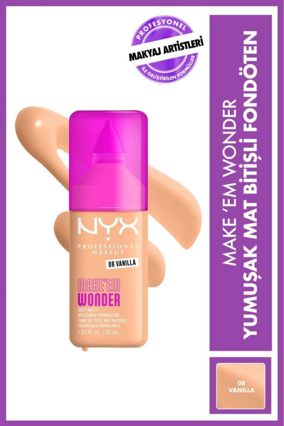 کرمپودر NYX Professional Makeup با جلوه مات نرم Make’ Em Wonder مدل 06 - Light کرمپودر NYX Professional Makeup با جلوه مات نرم Make’ Em Wonder مدل 06 - Light