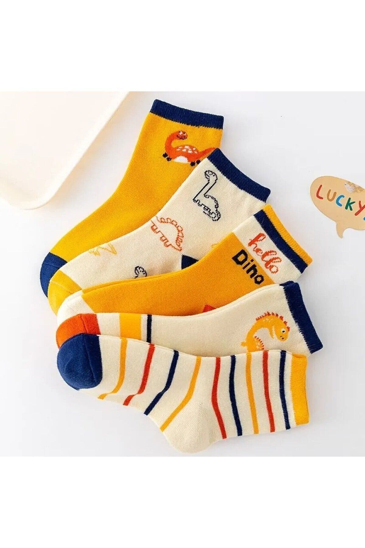جوراب بچگانه 5 جفت Hobins Sportswear & Company طرح دایناسور تنفسپذیر جوراب بچگانه 5 جفت Hobins Sportswear & Company طرح دایناسور تنفسپذیر