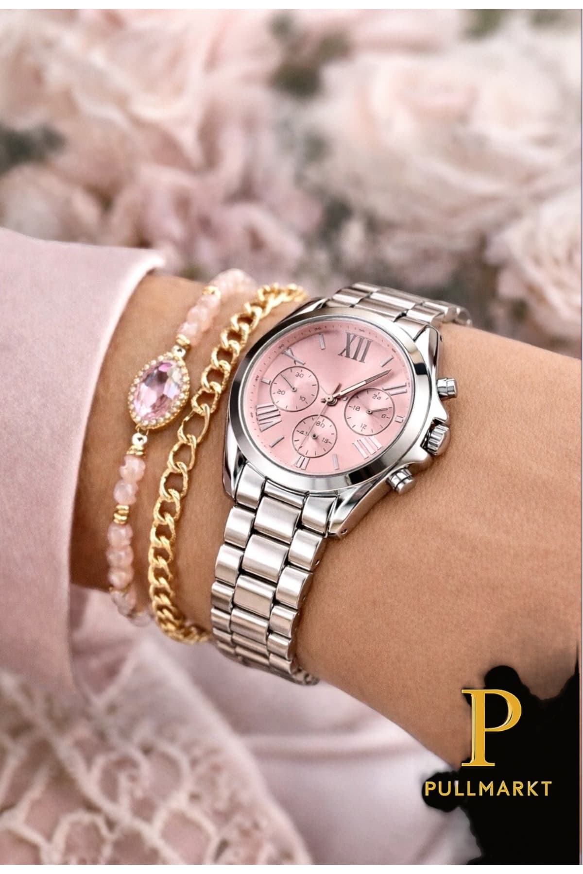 ساعت مچی آنالوگ زنانه pullmarkt سری Forever صفحه صورتی ساعت مچی آنالوگ زنانه pullmarkt سری Forever صفحه صورتی