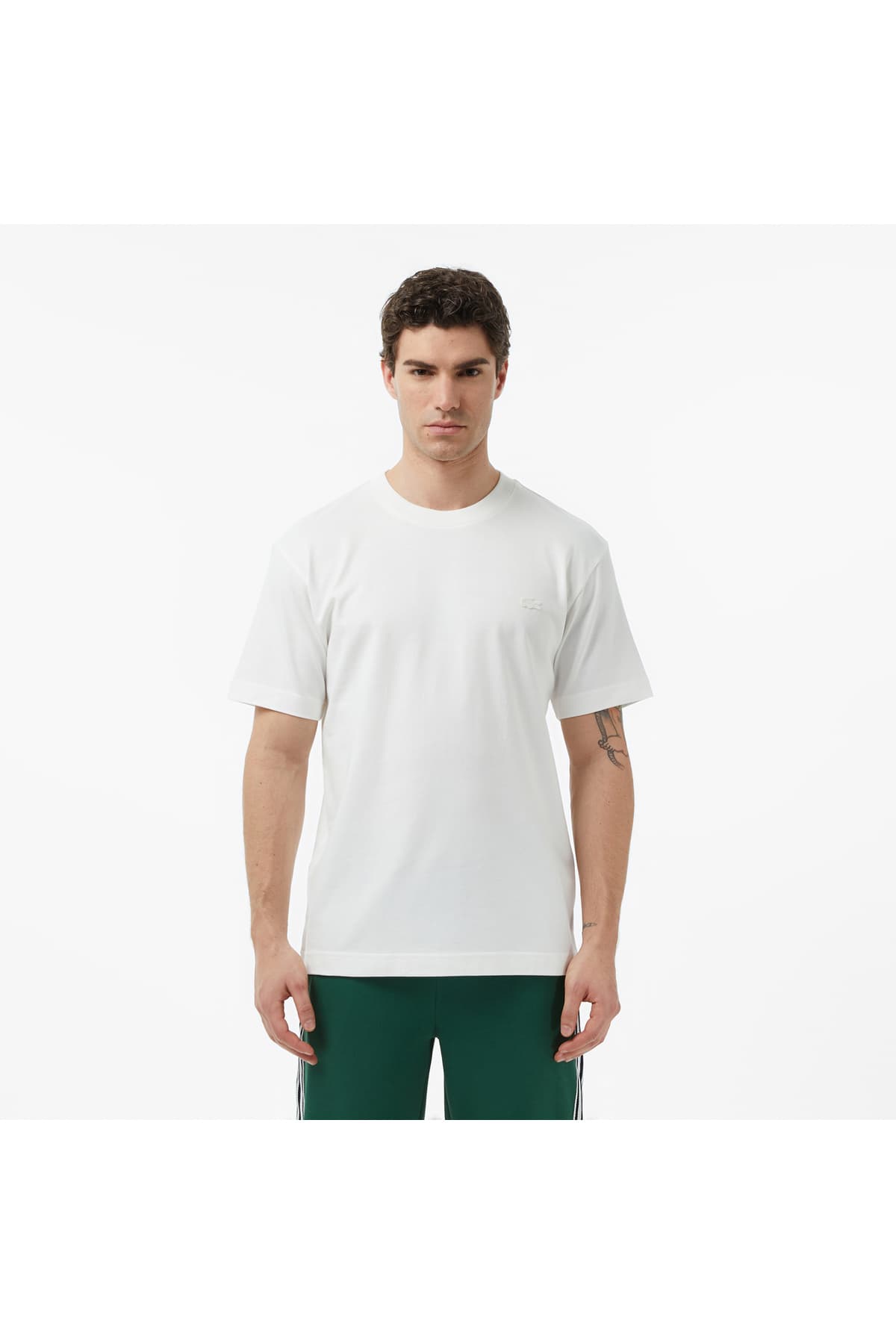 تیشرت مردانه Lacoste فیت ریلکس یقه گرد سفید تیشرت مردانه Lacoste فیت ریلکس یقه گرد سفید