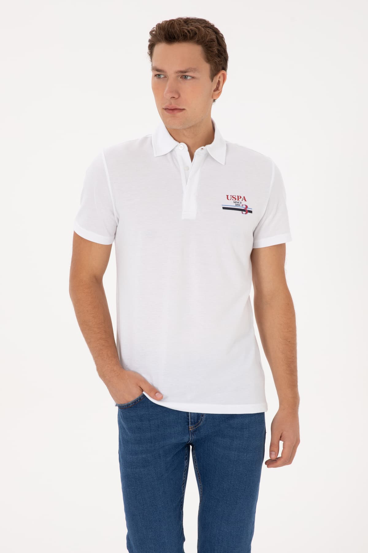 تیشرت مردانه U.S. Polo Assn. فیت معمولی یقه پولو سفید مدل 50324803-VR013 تیشرت مردانه U.S. Polo Assn. فیت معمولی یقه پولو سفید مدل 50324803-VR013
