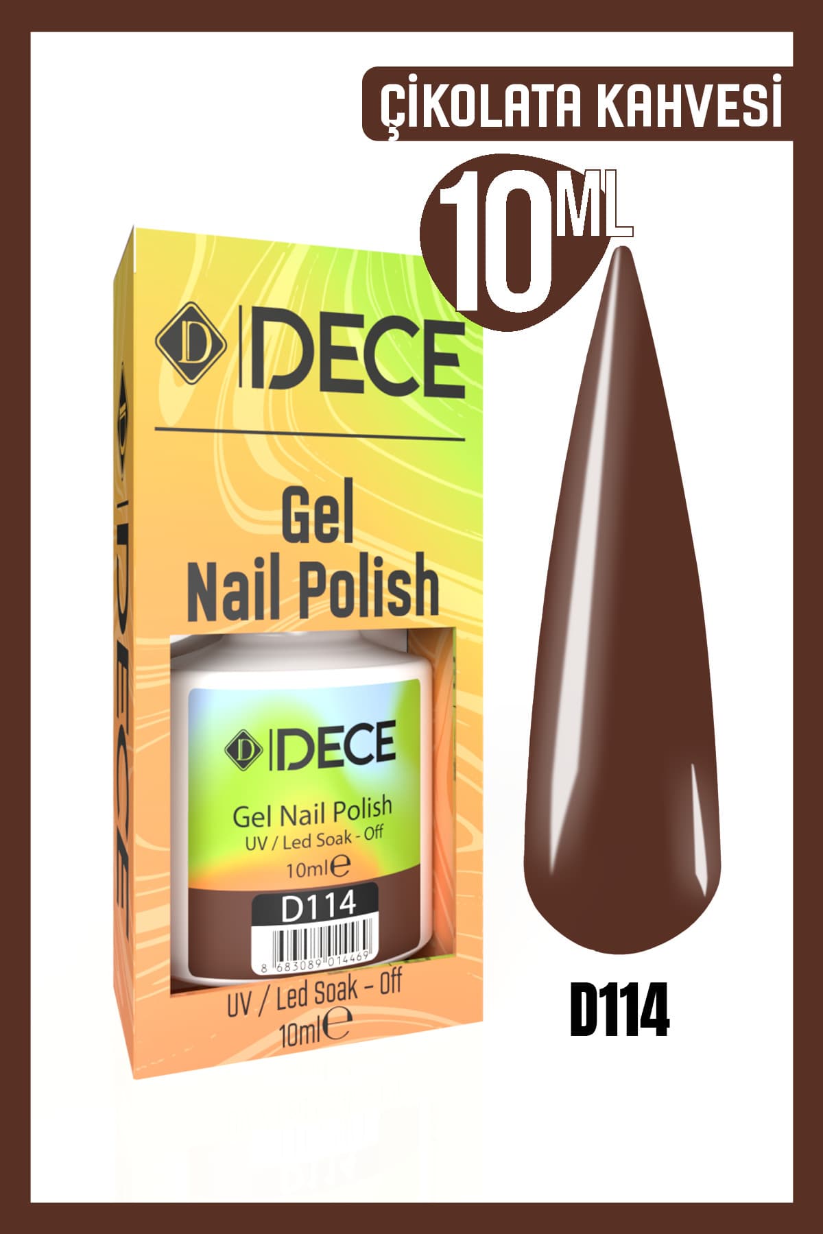 ژل لاک ناخن d dece UV LED سری قهوهای مدل D114 10ml ژل لاک ناخن d dece UV LED سری قهوهای مدل D114 10ml