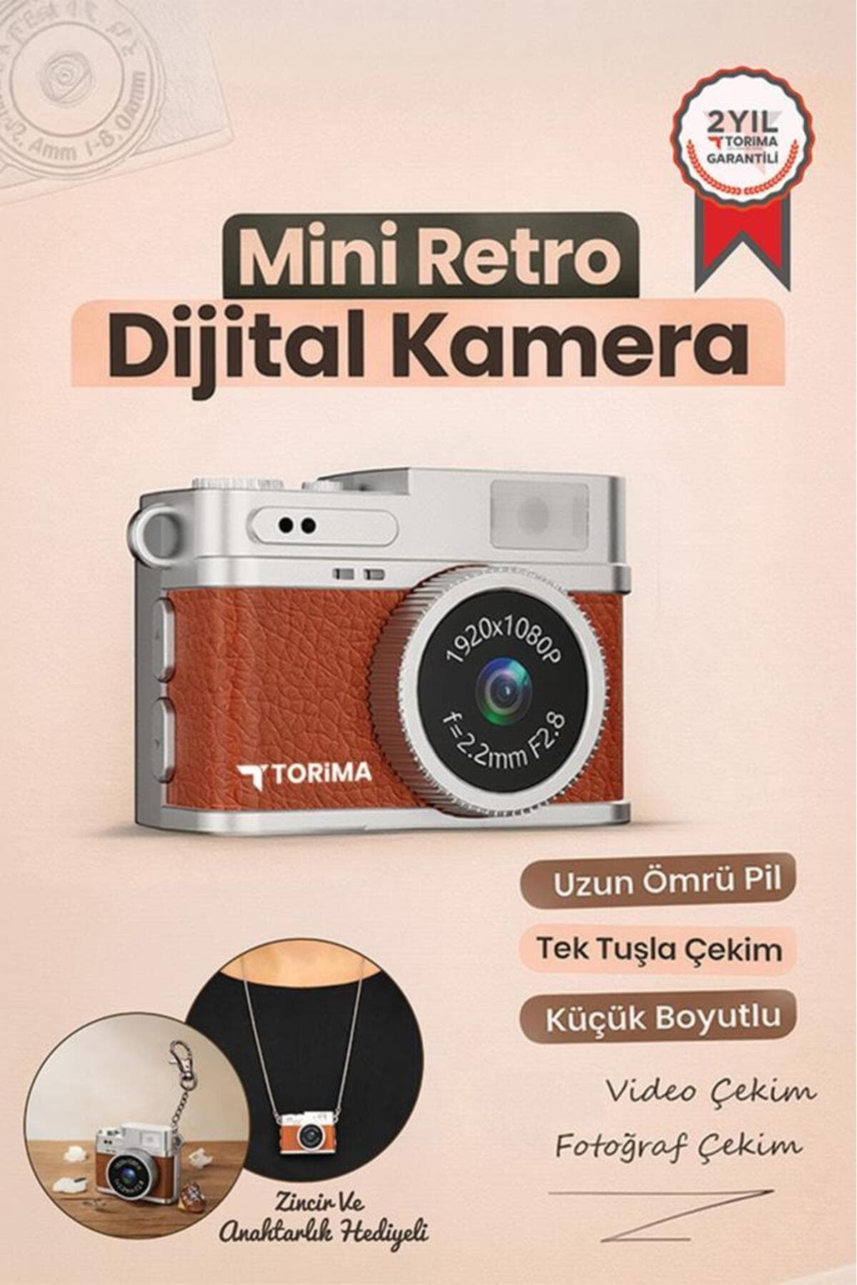 دوربین دیجیتال مینی Torima سلفی و ولاگ جاکلیدی 1080P مدل CMR35 قهوهای دوربین دیجیتال مینی Torima سلفی و ولاگ جاکلیدی 1080P مدل CMR35 قهوهای