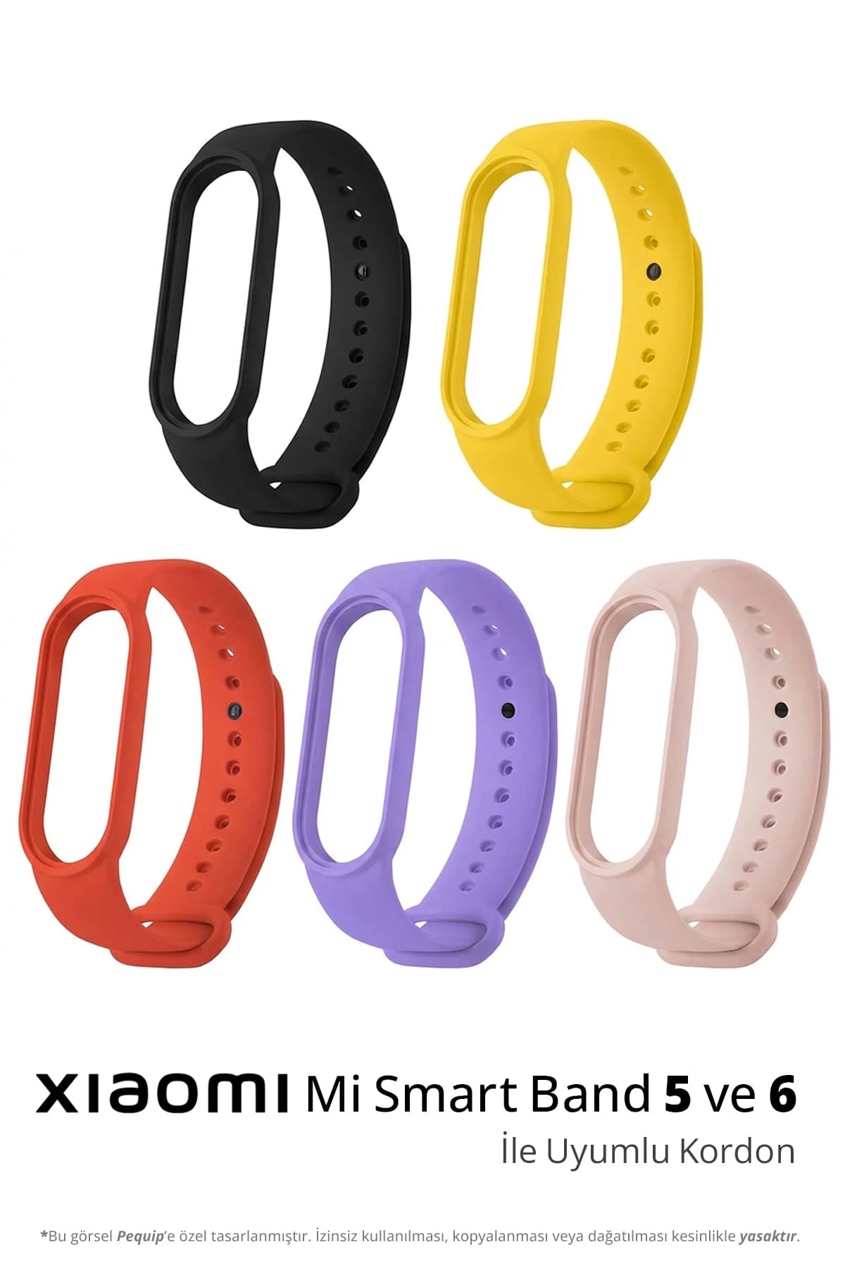 بند سیلیکونی CONOCER سازگار با Mi Band 5 و 6 ست 5 تایی بند سیلیکونی CONOCER سازگار با Mi Band 5 و 6 ست 5 تایی