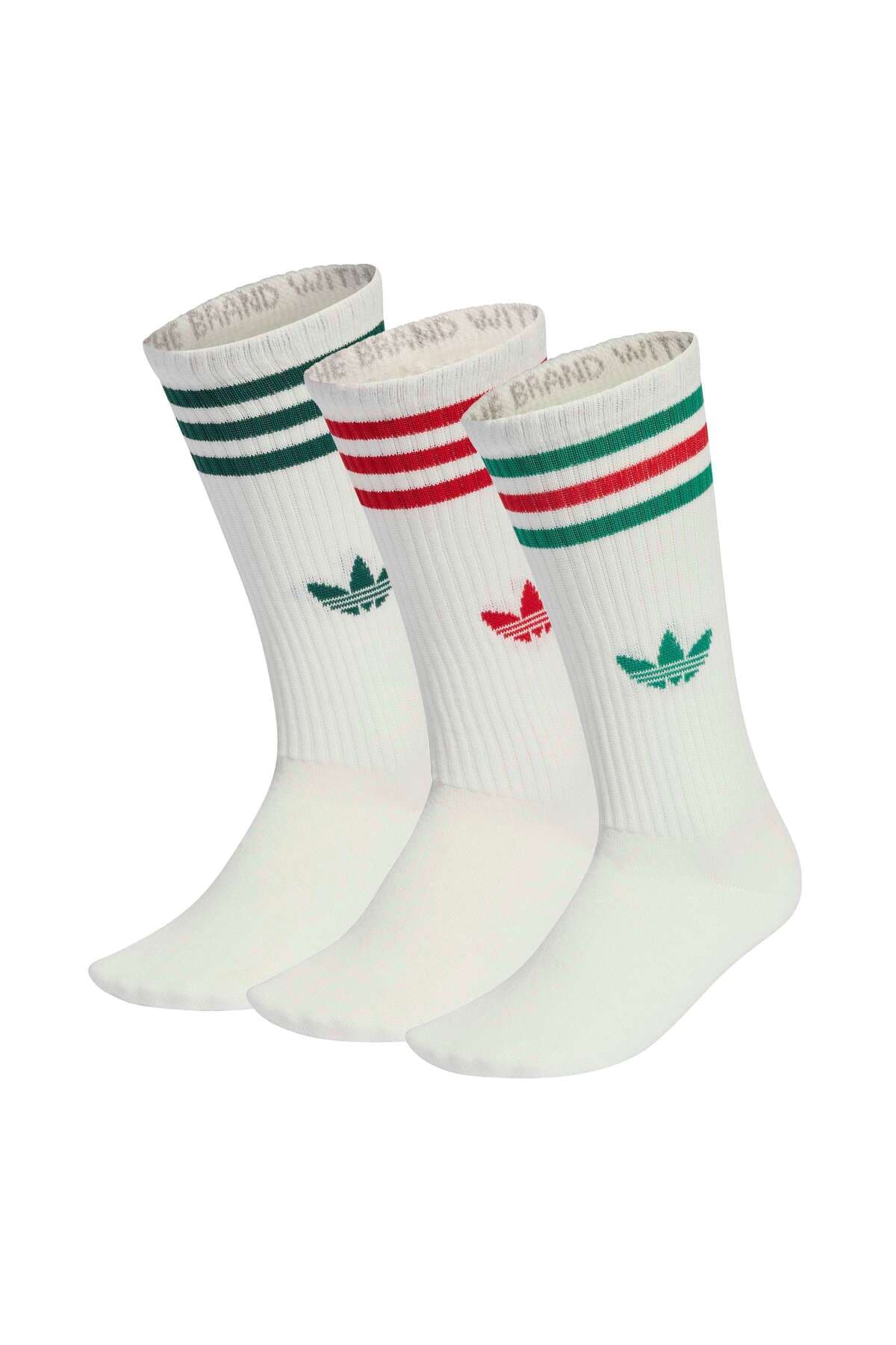 جوراب زنانه adidas مچ بلند 3 نواره 3 جفت جوراب زنانه adidas مچ بلند 3 نواره 3 جفت