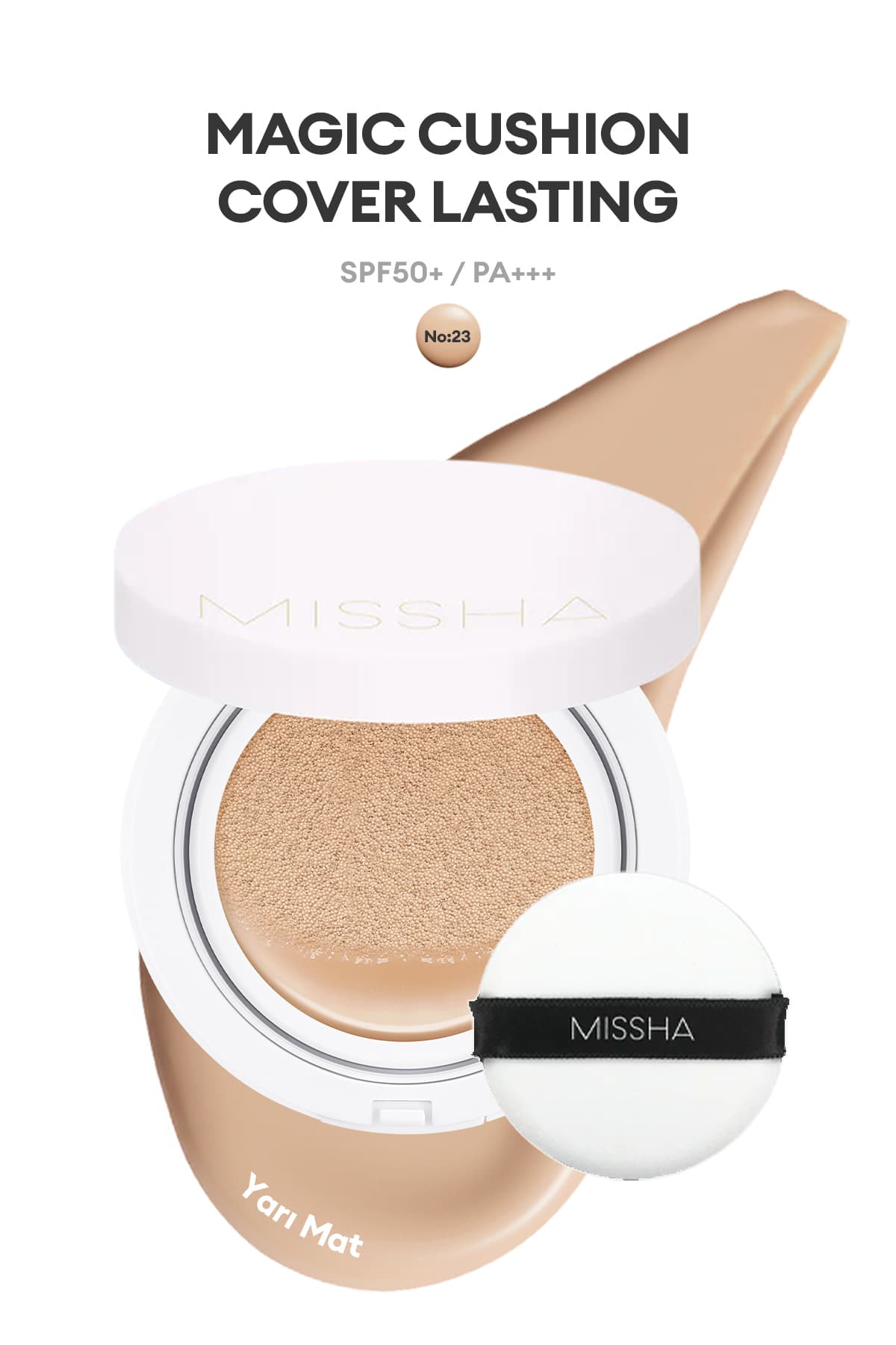کوشن فاندیشن Missha نیمه مات ماندگار Magic Cushion Cover Lasting SPF50+/PA+++ No.23 کوشن فاندیشن Missha نیمه مات ماندگار Magic Cushion Cover Lasting SPF50+/PA+++ No.23