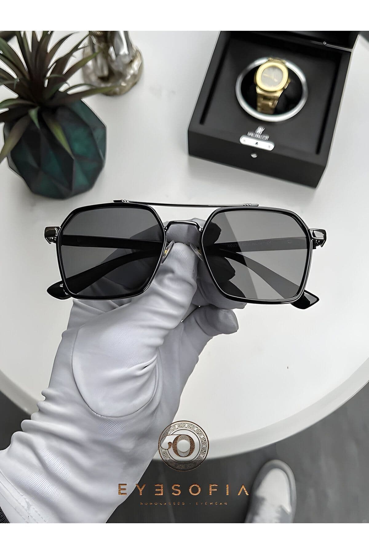 عینک آفتابی یونیسکس Eyesofia با فیلتر UV400 مشکی فوقسبک عینک آفتابی یونیسکس Eyesofia با فیلتر UV400 مشکی فوقسبک