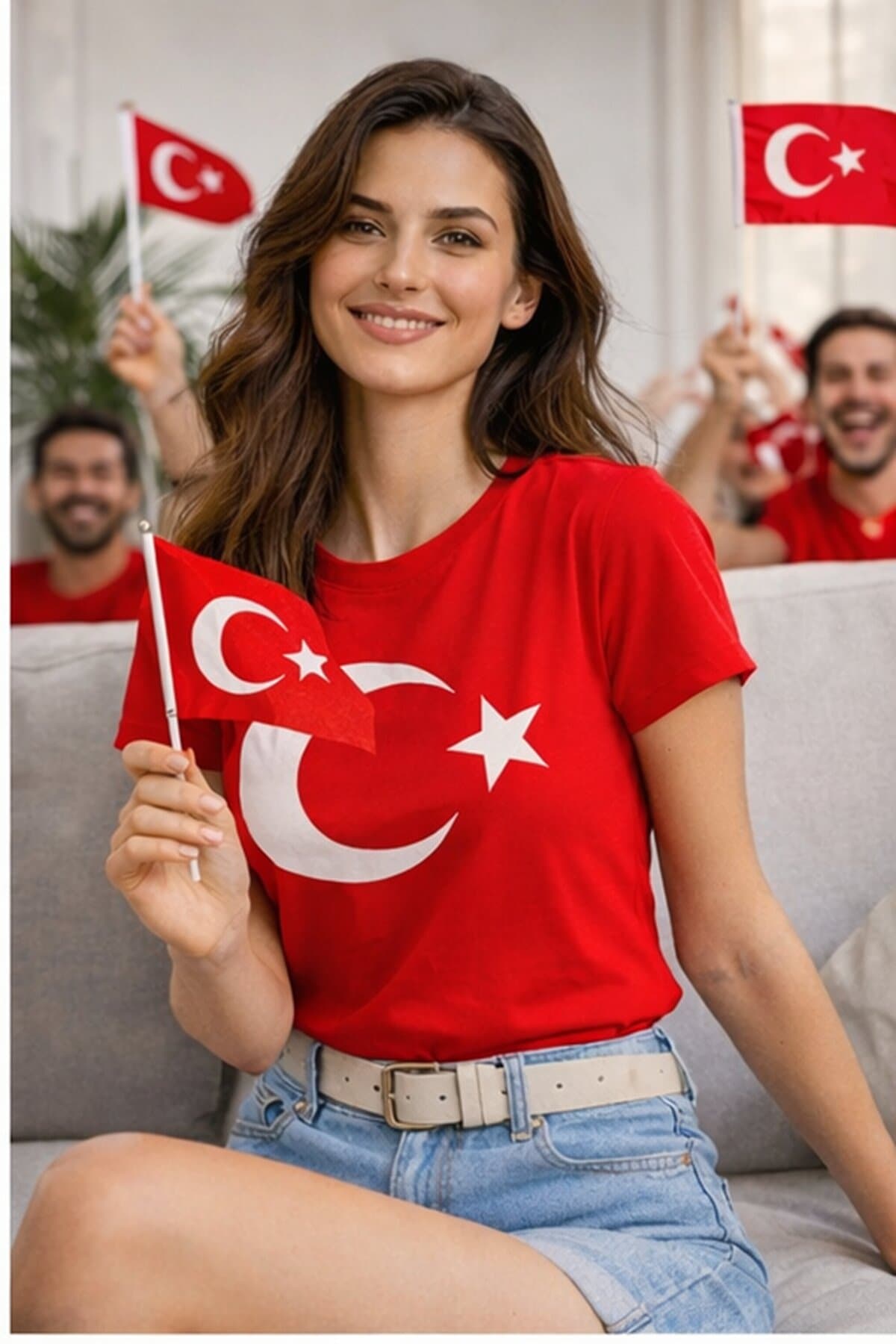 تیشرت یونیسکس westicgiyim با طرح پرچم ترکیه قرمز و ماه و ستاره تیشرت یونیسکس westicgiyim با طرح پرچم ترکیه قرمز و ماه و ستاره